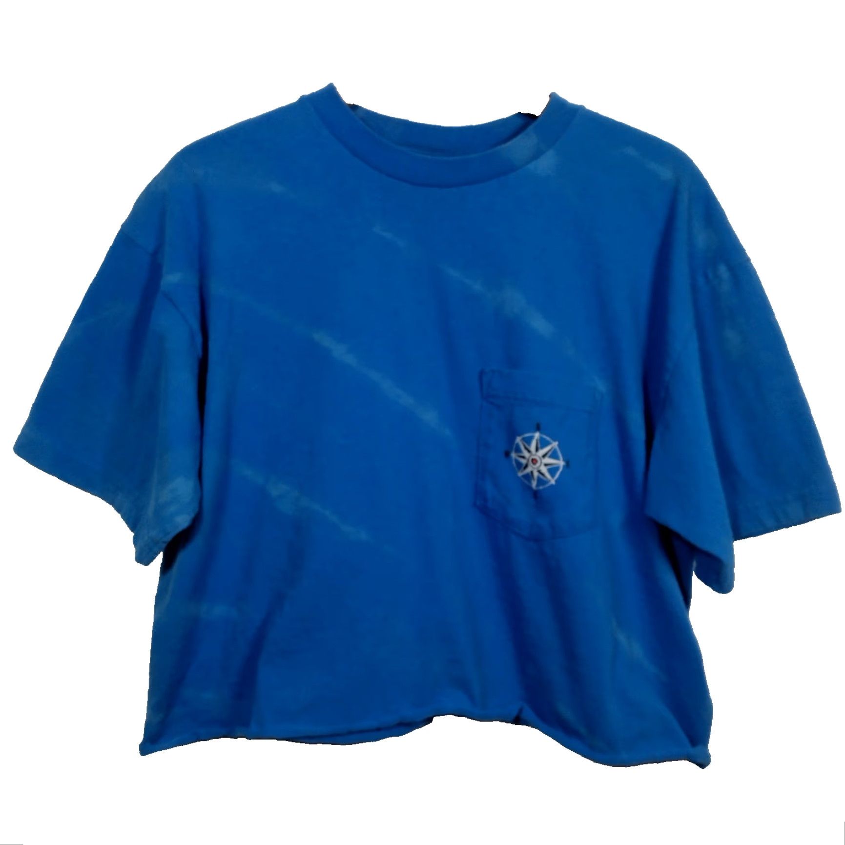 Marlboro VINTAGE Marlboro 90s Bleach Dyed Ski Shirt Crop Top XL Blue Pocket Graphic Mens Size US XL / EU 56 / 4 - 2 Thumbnail