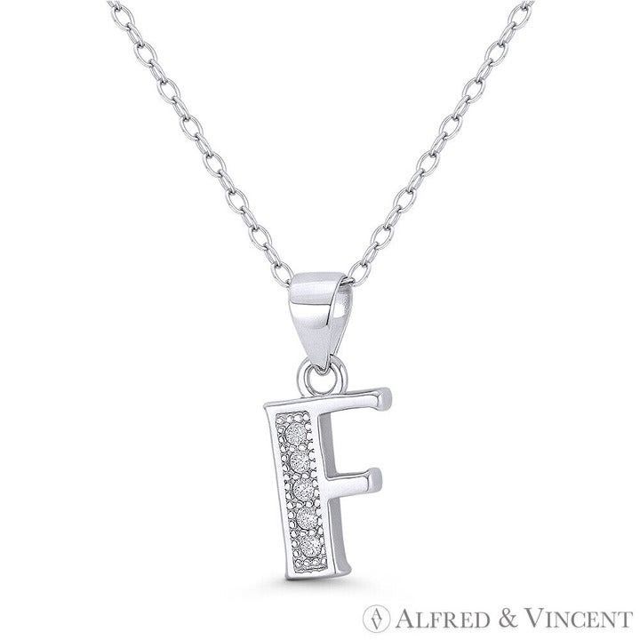 Other Initial Letter "F" Block Script CZ Crystal Pendant Size ONE SIZE - 1 Preview