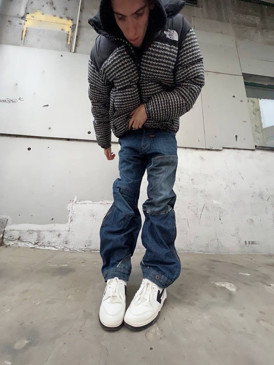 G-Star × Vintage Vintage G Star Raw jeans blue denim double knee patchwork Size US 34 / EU 50 - 5 Thumbnail
