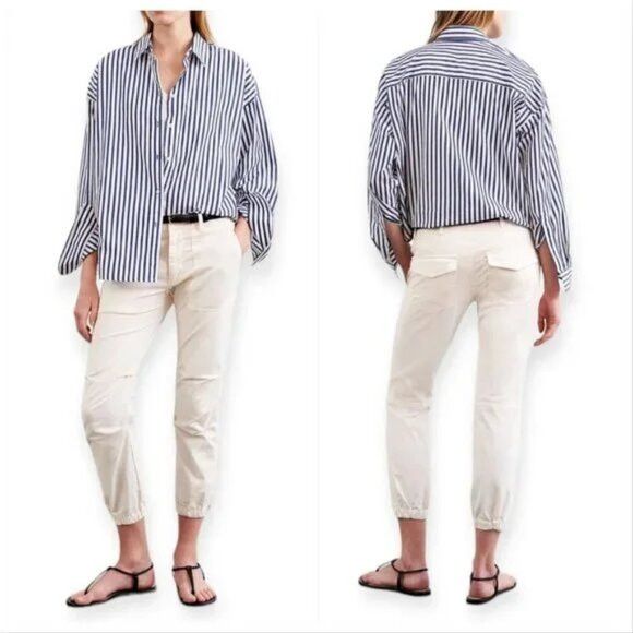 Nili Lotan Nili Lotan Cropped Military Pants in Eggshell - 6 🇺🇸 Size 28" / US 6 / IT 42 - 11 Thumbnail
