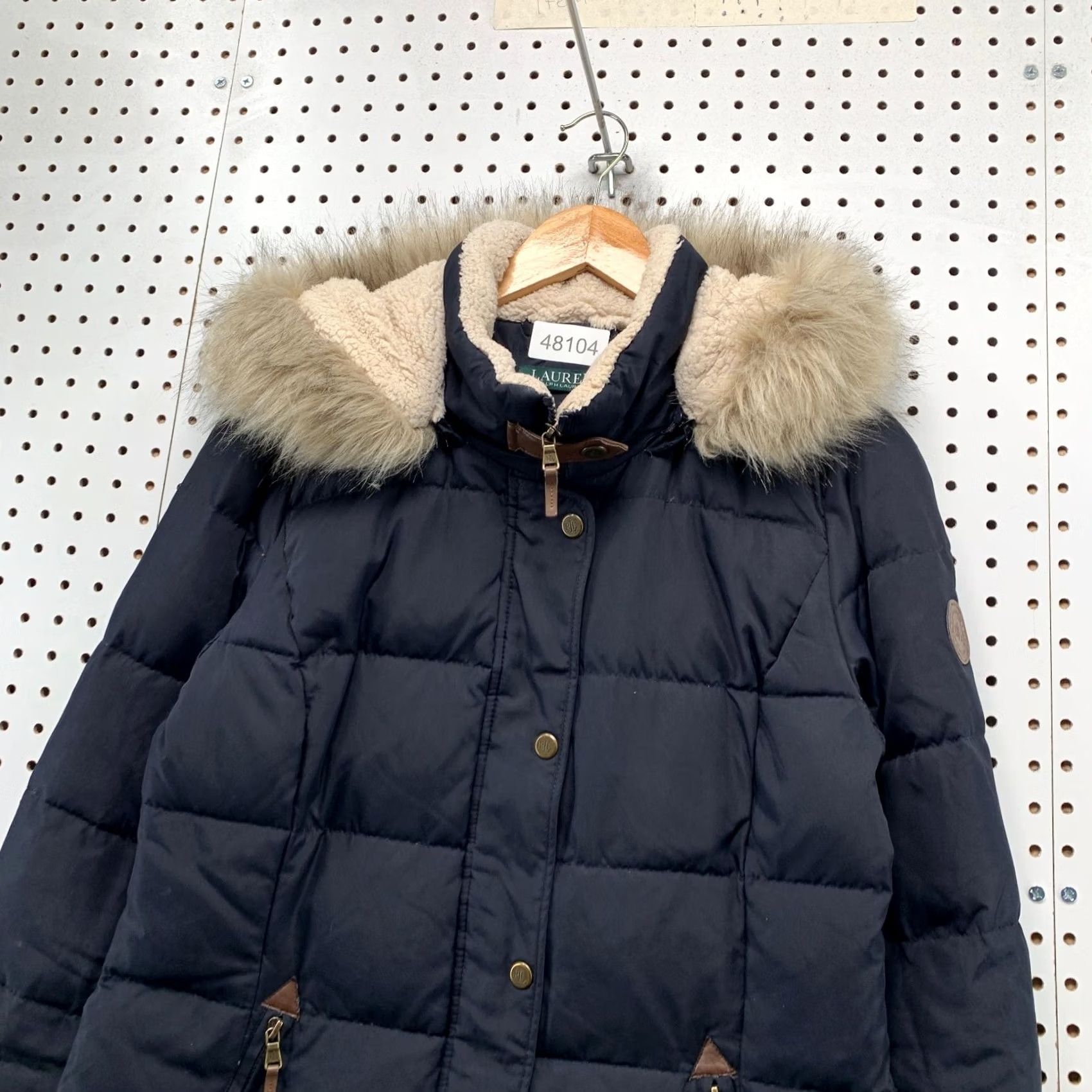Ralph Lauren VINTAGE LRL Lauren Ralph Lauren Down Puffer Parka Coat Womens S Blue Quilted Sherpa Size S / US 4 / IT 40 - 6 Thumbnail
