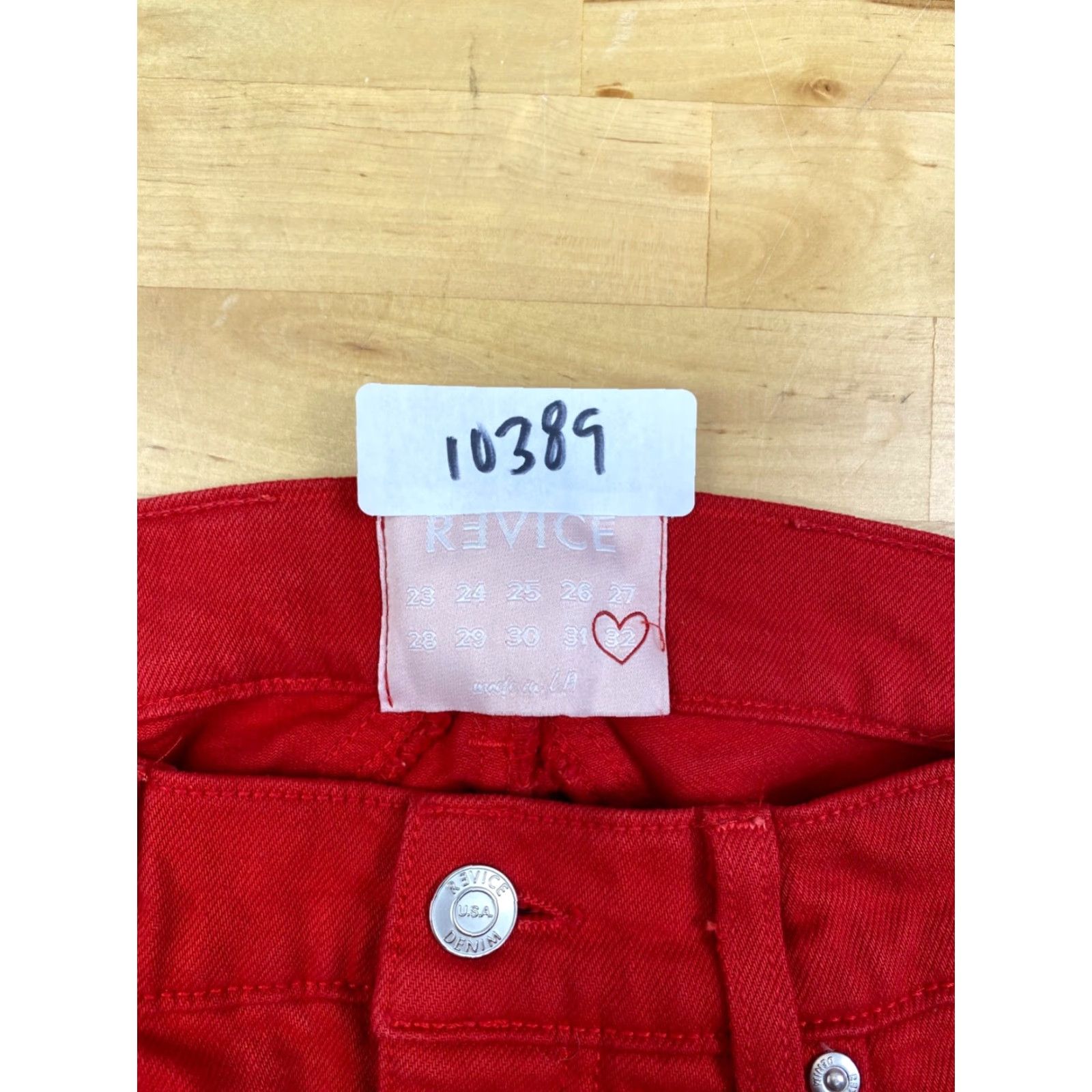 Vintage Revice Jeans Womens 32 Red Pleated Casual 32" Inseam Flared Jeans Womens Red Pleated 32" Inseam Size 24" / US 00 / IT 34 - 3 Thumbnail