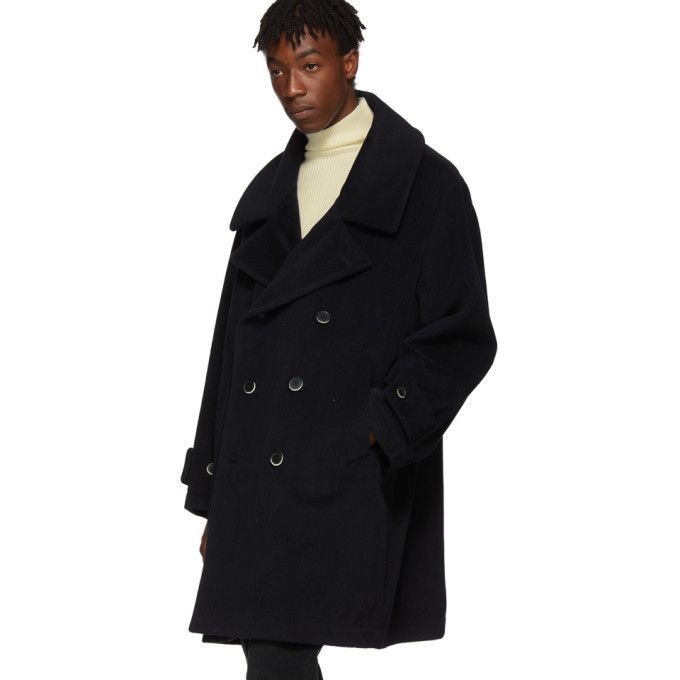 Barena Barena Oversized Arctic Peacoat - Navy Wool Size US XL / EU 56 / 4 - 7 Thumbnail