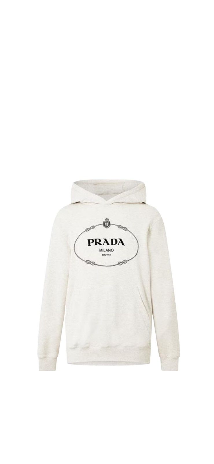 image of Prada Oversized Logo Hoodie in Neutral Beige, Men's (Size Small)