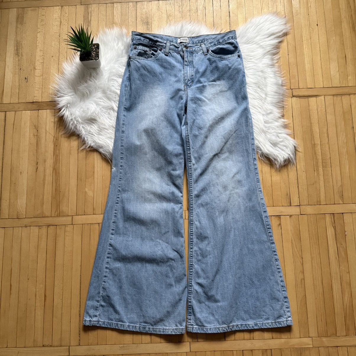 If Six Was Nine 📌 Vintage Y2K M.O.T.O Extra Flared Washed LGB Jeans Size 27" / US 4 / IT 40 - 7 Thumbnail