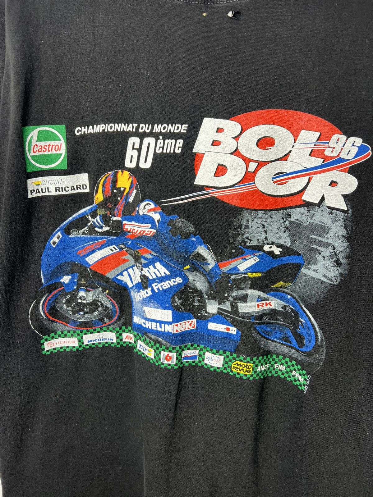 Vintage Vintage 1996 Bol D'or Yamaha by PAUL RICARD Castrol T-shirt Size US L / EU 52-54 / 3 - 2 Thumbnail