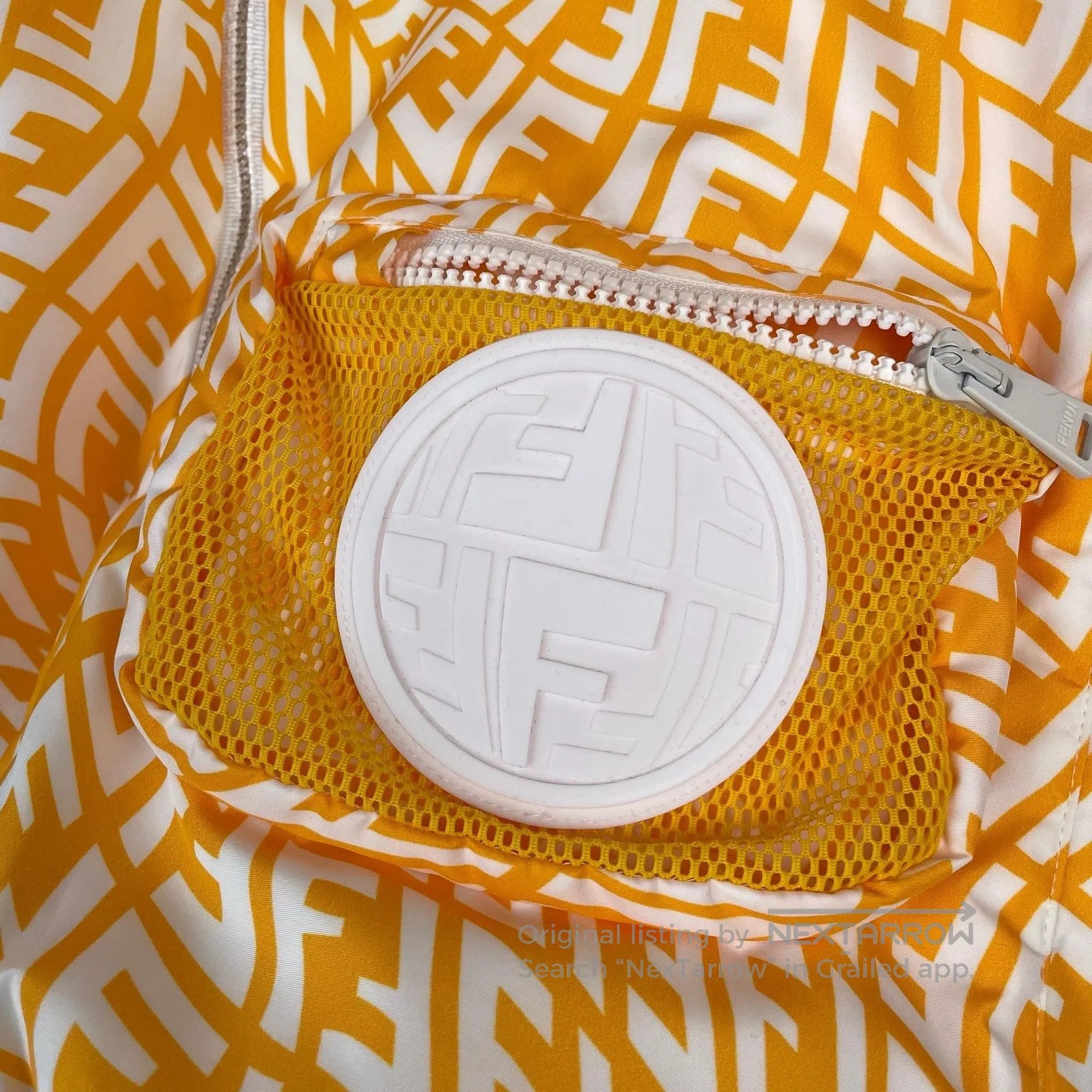 Fendi FENDI Yellow and White Logo Full Print Drawstring Long Sle Size US S / EU 44-46 / 1 - 3 Thumbnail