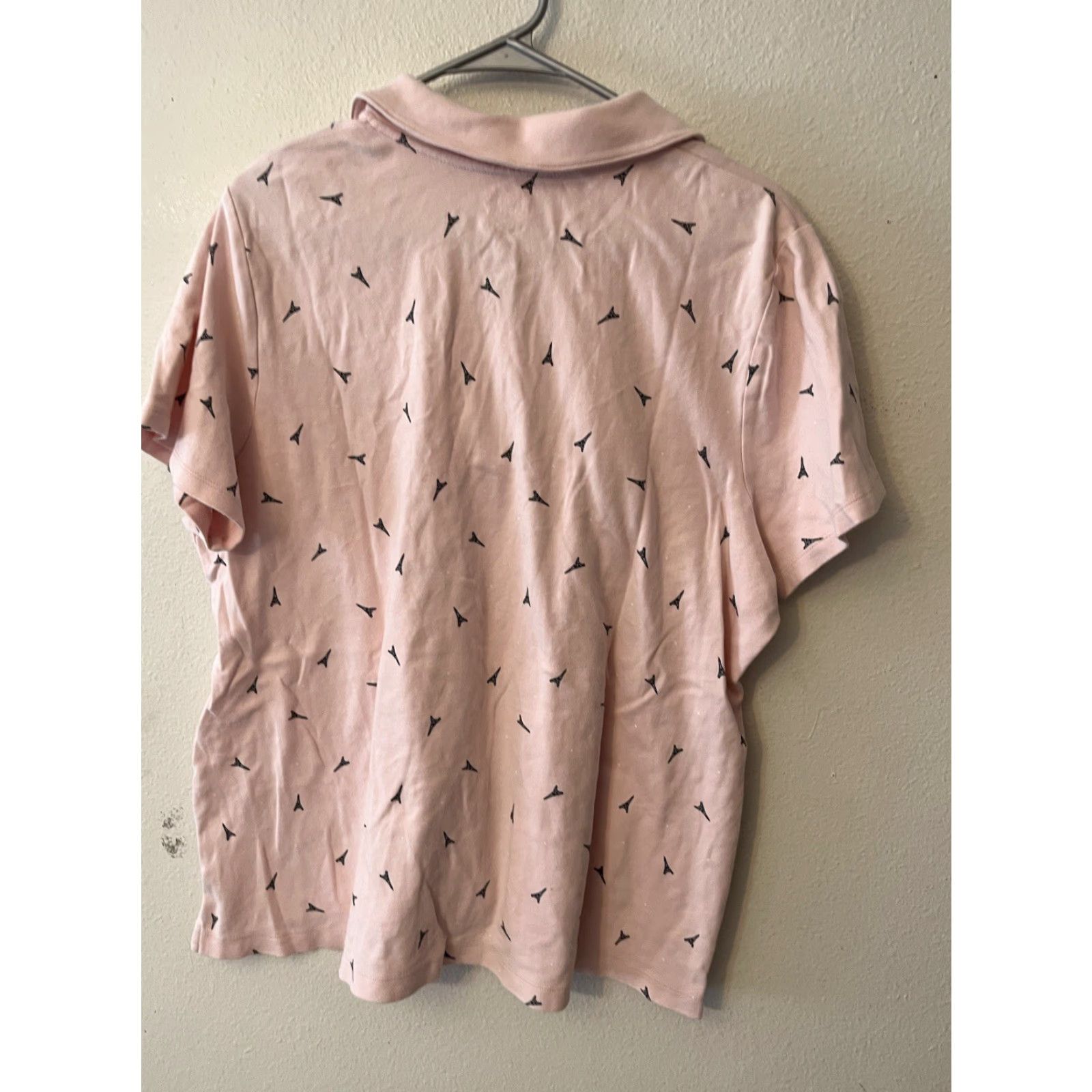 Croft & Barrow Croft & Barrow Polo Shirt Womens 1X Pink Cotton Classic Polo Shirt Paris Eiffel Tower Theme Casual Sleeve Short Sleeve Knits 100% Cotton Size XL / US 12-14 / IT 48-50 - 2 Thumbnail