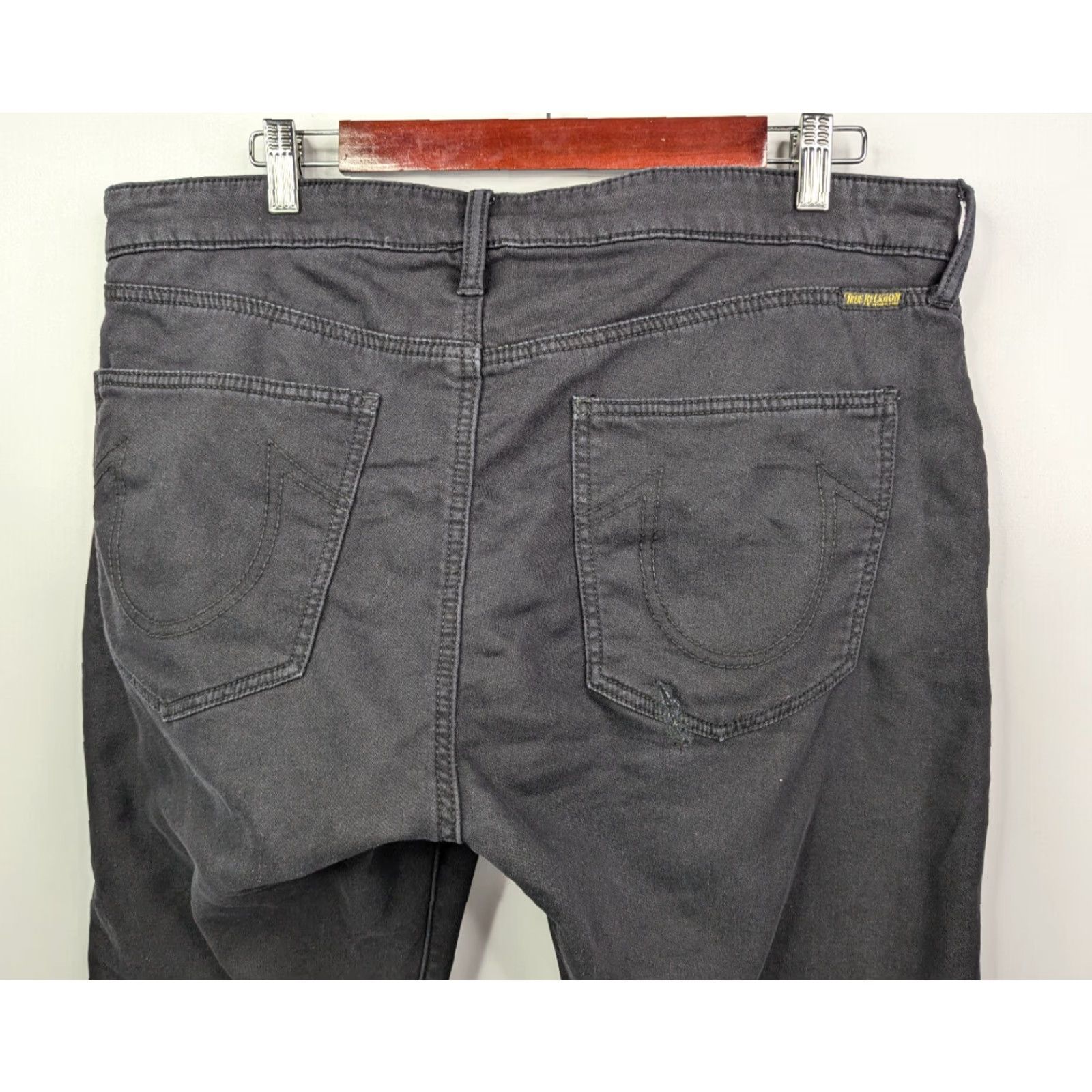 True Religion True Religion Jogger Relaxed Mens 37x33 Black Fleece Elastic Waist Drawstring Sweatpants Activewear Size US 37 - 5 Thumbnail