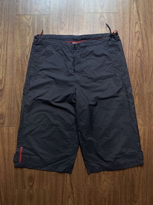 Prada 2000s Prada Sport Red Tab Nylon Tactical Long Shorts | Grailed