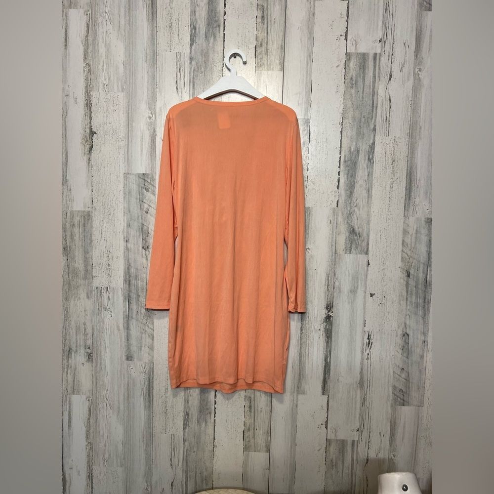 Other Peach Long Sleeve Twist Front Deep V-Neck dress XXL Size XXL / US 16-18 / IT 52-54 - 2 Thumbnail