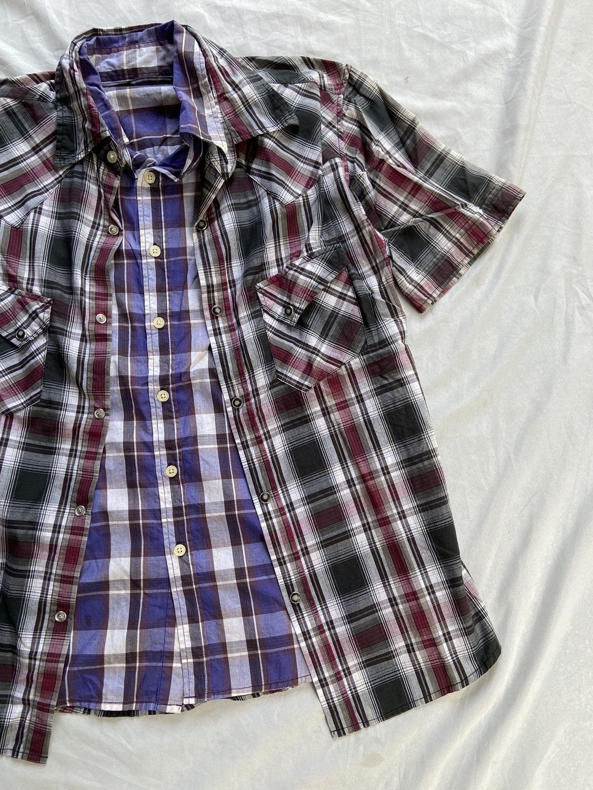Japanese Brand OMKOE DOUBLE LAYER BUTTON UP SHIRT Size US L / EU 52-54 / 3 - 4 Thumbnail