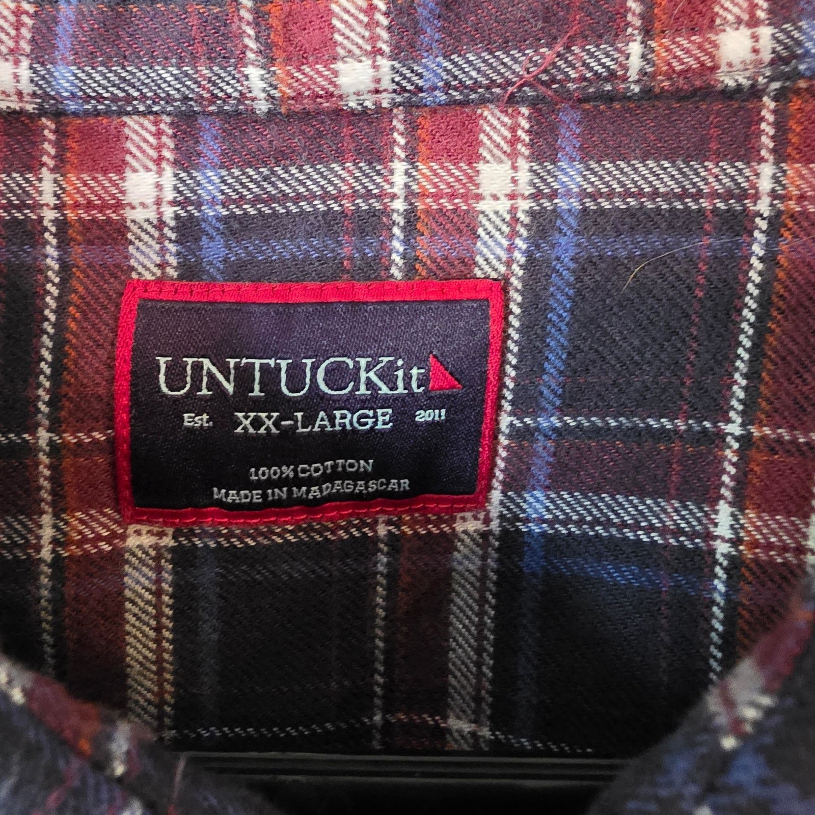 UNTUCKit Untuckit Plaid Flannel Long Sleeve Button Front Shirt XXL Size US XXL / EU 58 / 5 - 3 Thumbnail
