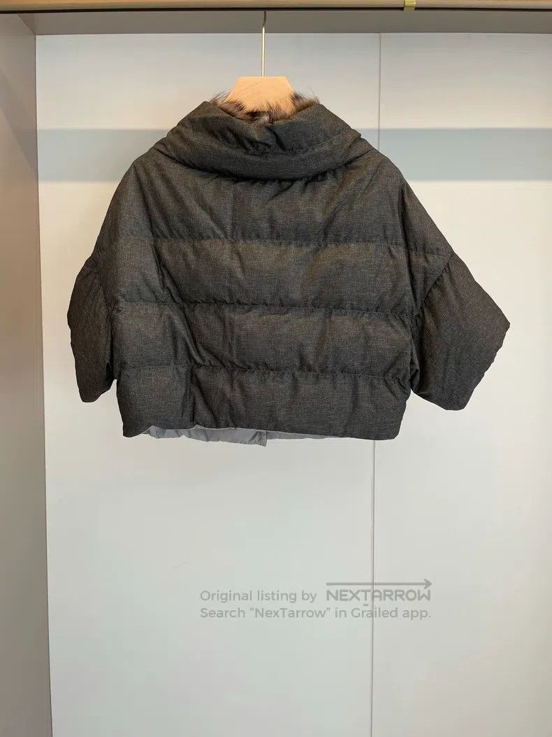 Brunello Cucinelli Brunello Cucinelli Dark Gray Faux Fur Short Down Coat Size M / US 6-8 / IT 42-44 - 2 Thumbnail