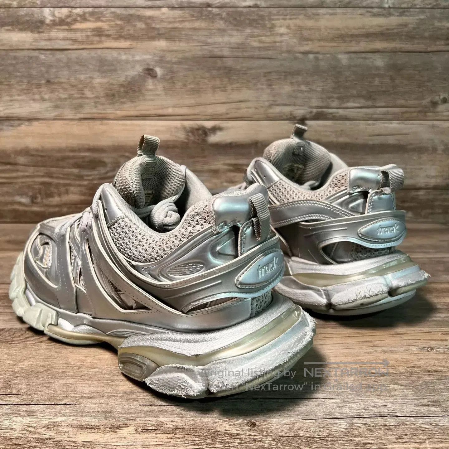 Balenciaga Silver Hitop Sneakers Size 9. Size US 9 / EU 42 - 3 Thumbnail