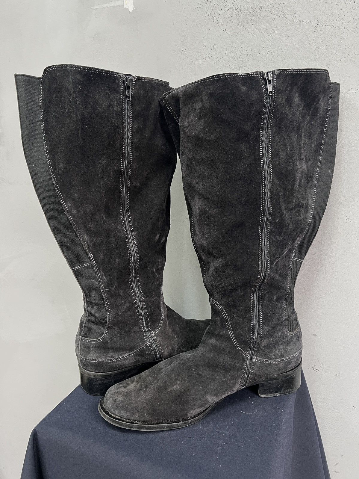 14th Addiction Leather ann demeulemeester style suede moto boots Size US 13 / EU 46 - 9 Thumbnail
