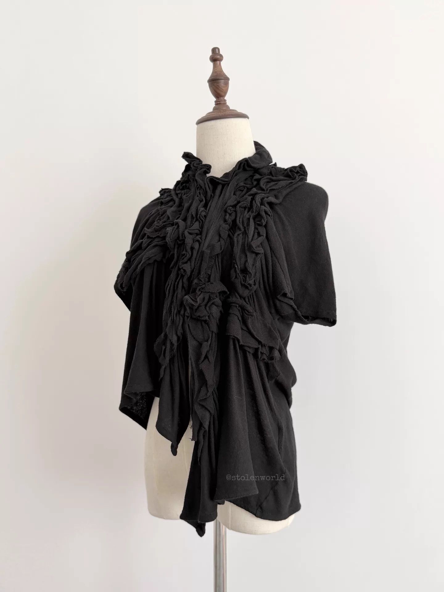 Comme des Garcons Comme des Garçons Irregular Pleats Asym Short-Sleeve Top Size ONE SIZE - 6 Thumbnail