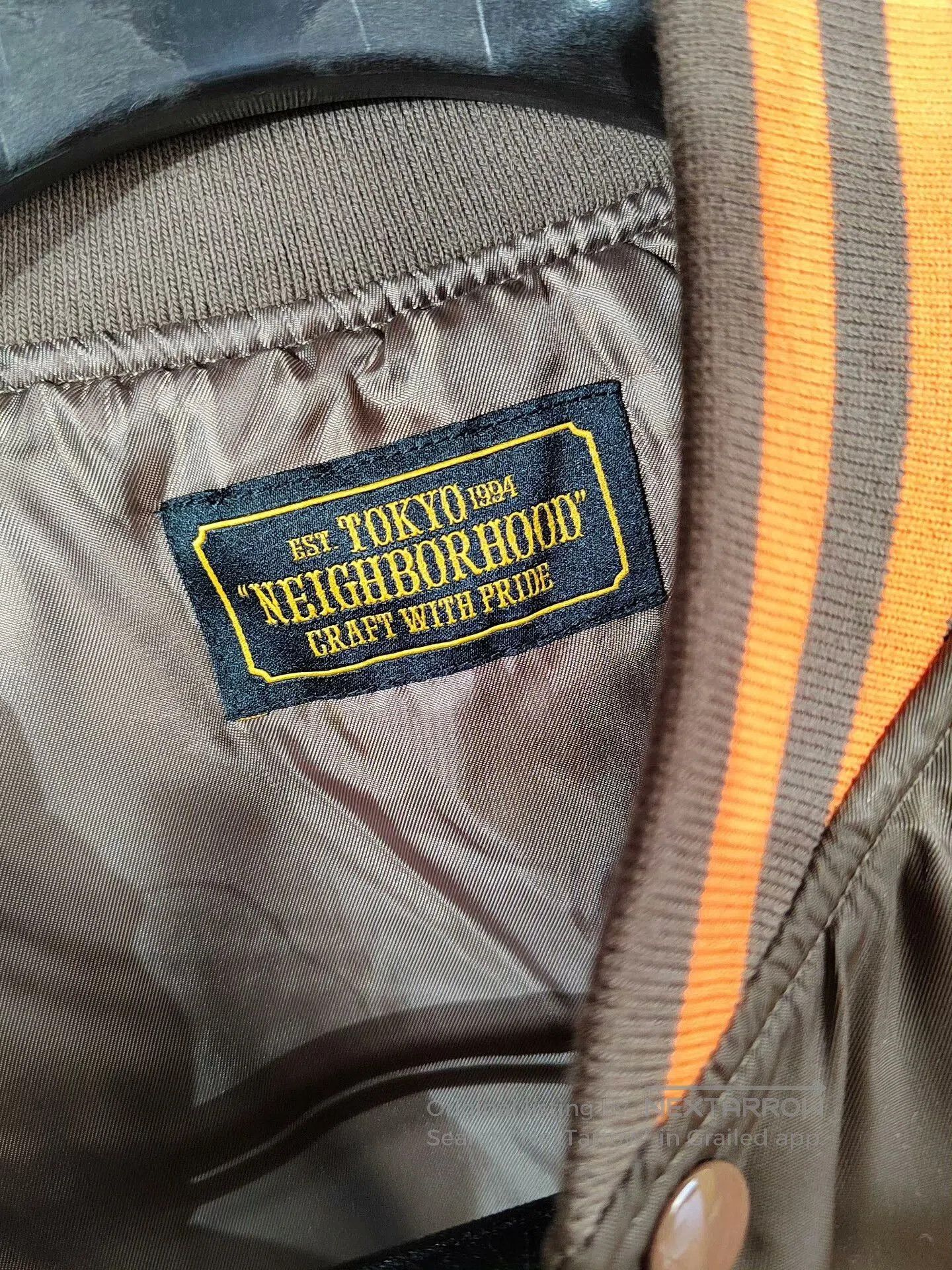 Neighborhood Baseball Jacket in Brown.
