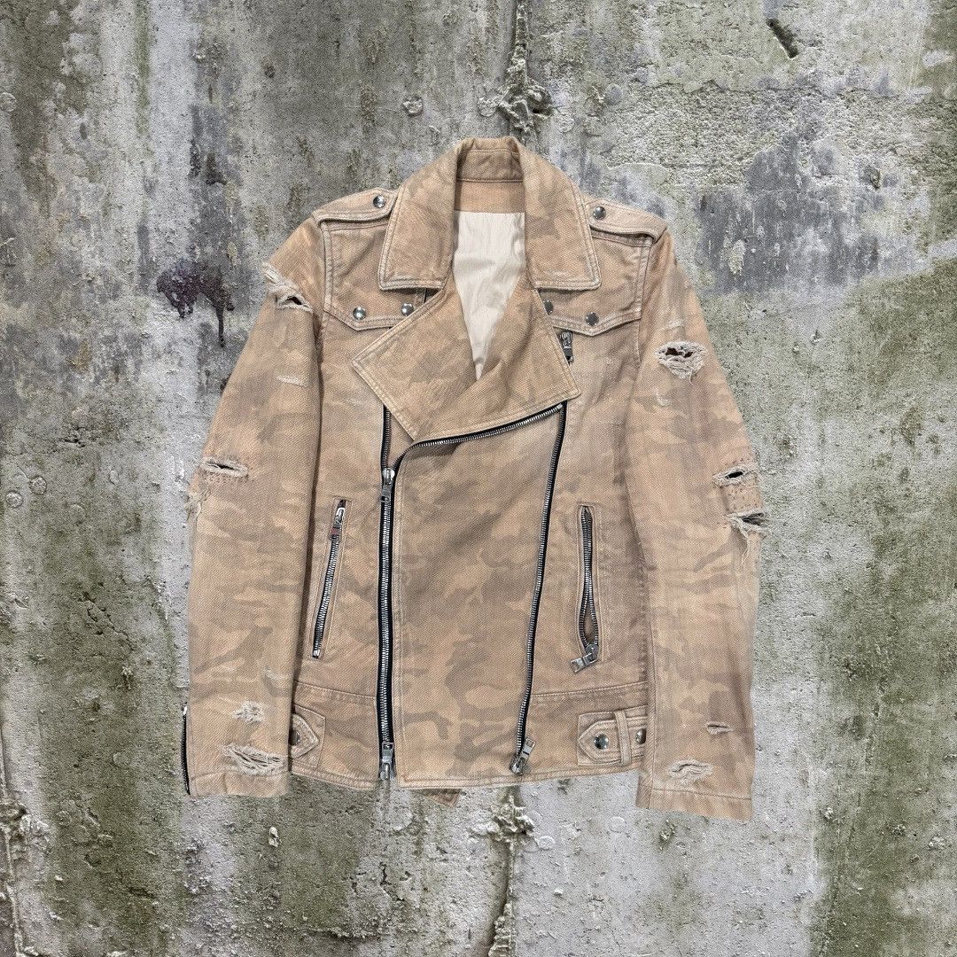 Balmain Balmain Sample Camo Distressed Rider Jacket Size US M / EU 48-50 / 2 - 1 Thumbnail