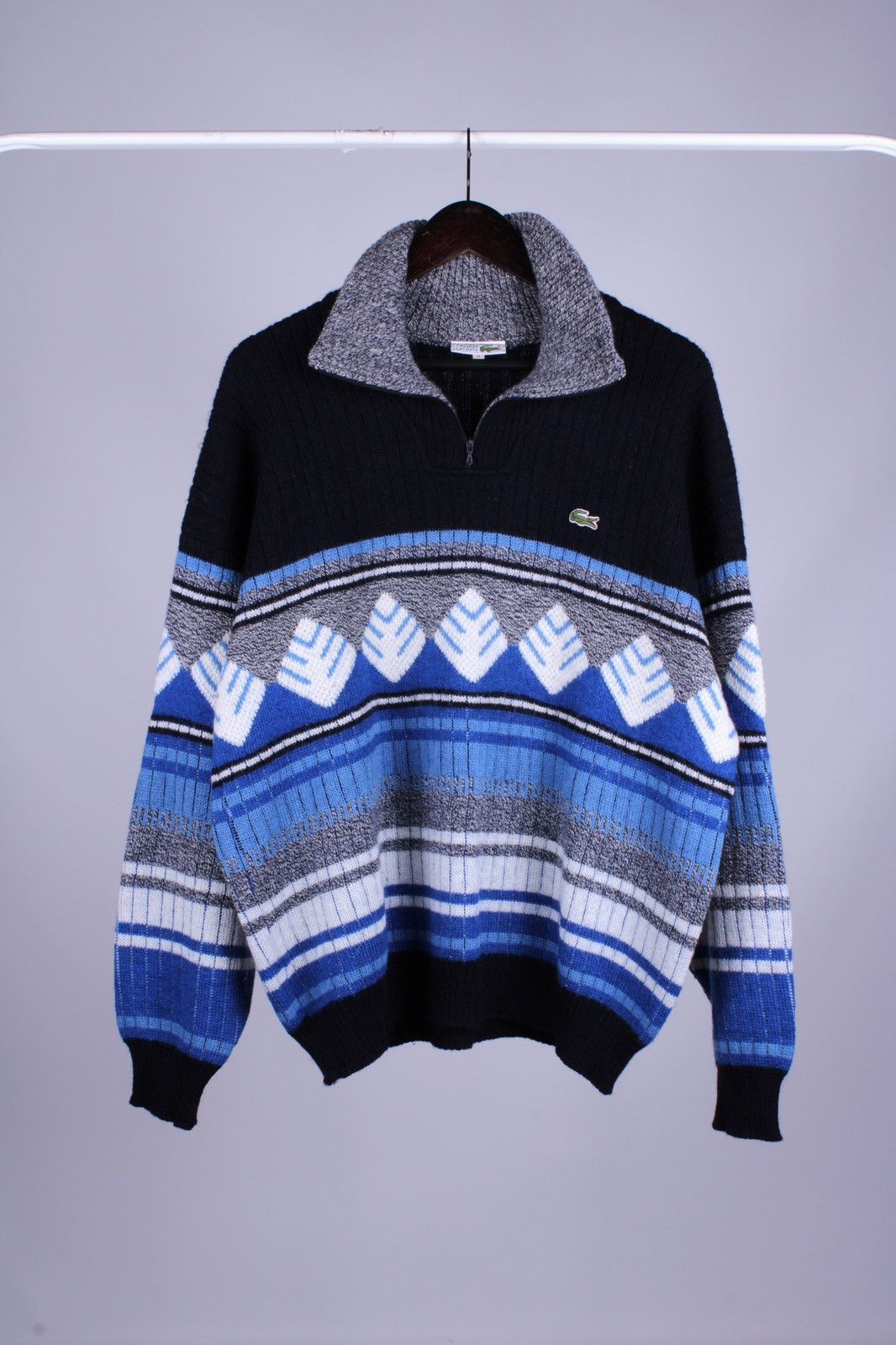 Lacoste × Vintage LACOSTE Vintage Half Zip 1/4 Wool Knitted Sweater Jumper Size US L / EU 52-54 / 3 - 1 Thumbnail