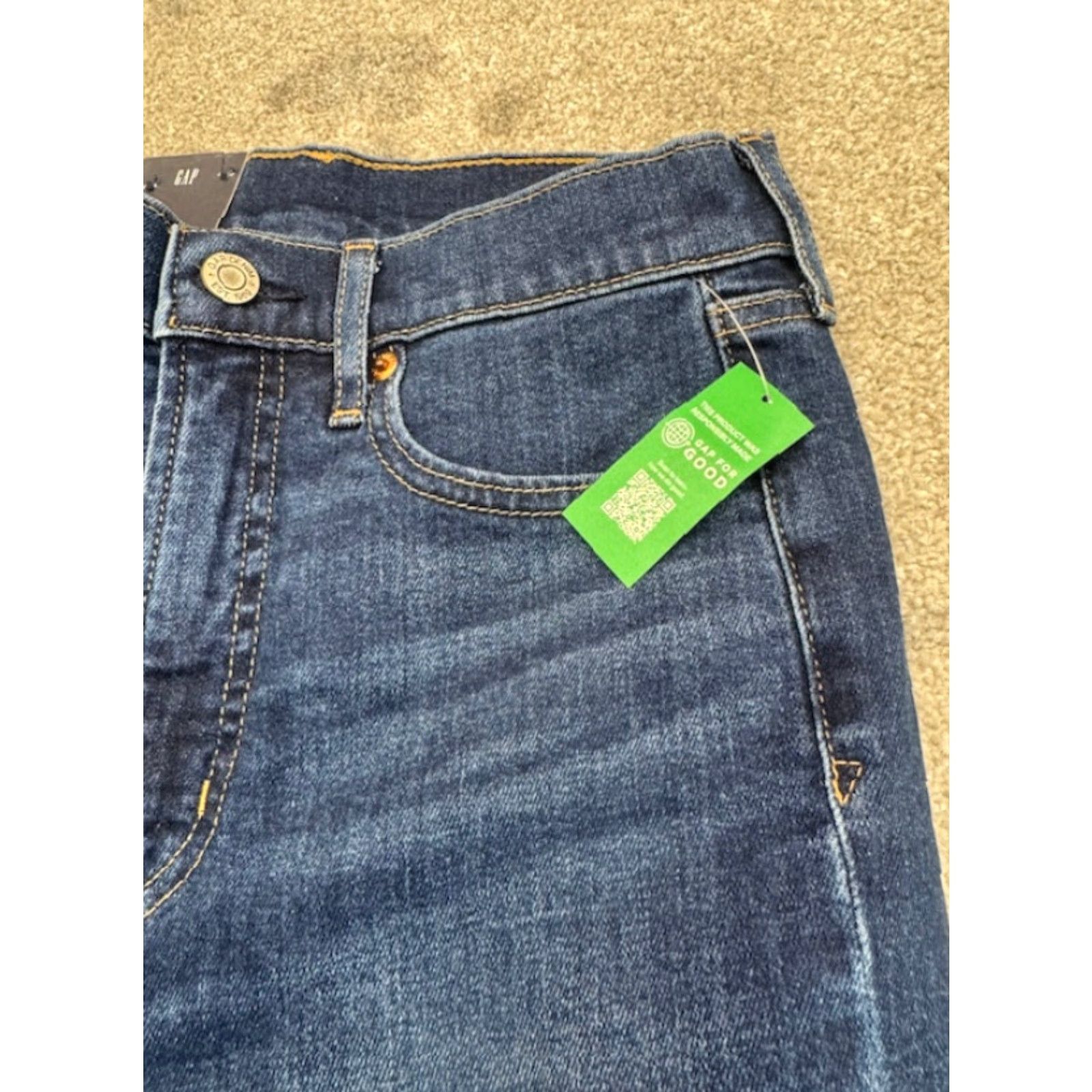 Gap VINTAGE Gap Jeans Womens 26x26.5 Blue Denim Slim High Rise Unhemmed NEW 6321 Size 26" / US 2 / IT 38 - 4 Thumbnail