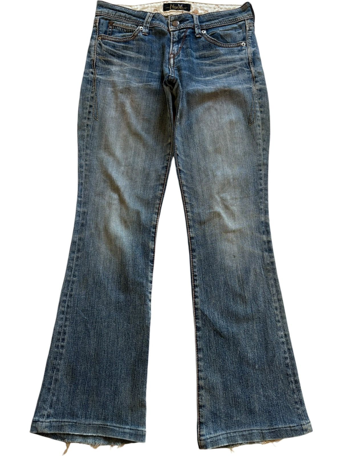 Japanese Brand SALES🔥Vintage Japanese Mud Wash Distressed Flare Jeans Size 30" / US 8 / IT 44 - 1 Thumbnail