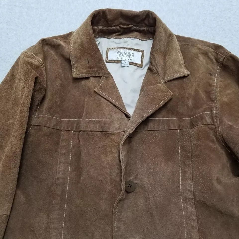 Other Wilson Leather Jacket Mens Large Brown Pockets M Julian Size US L / EU 52-54 / 3 - 14 Thumbnail