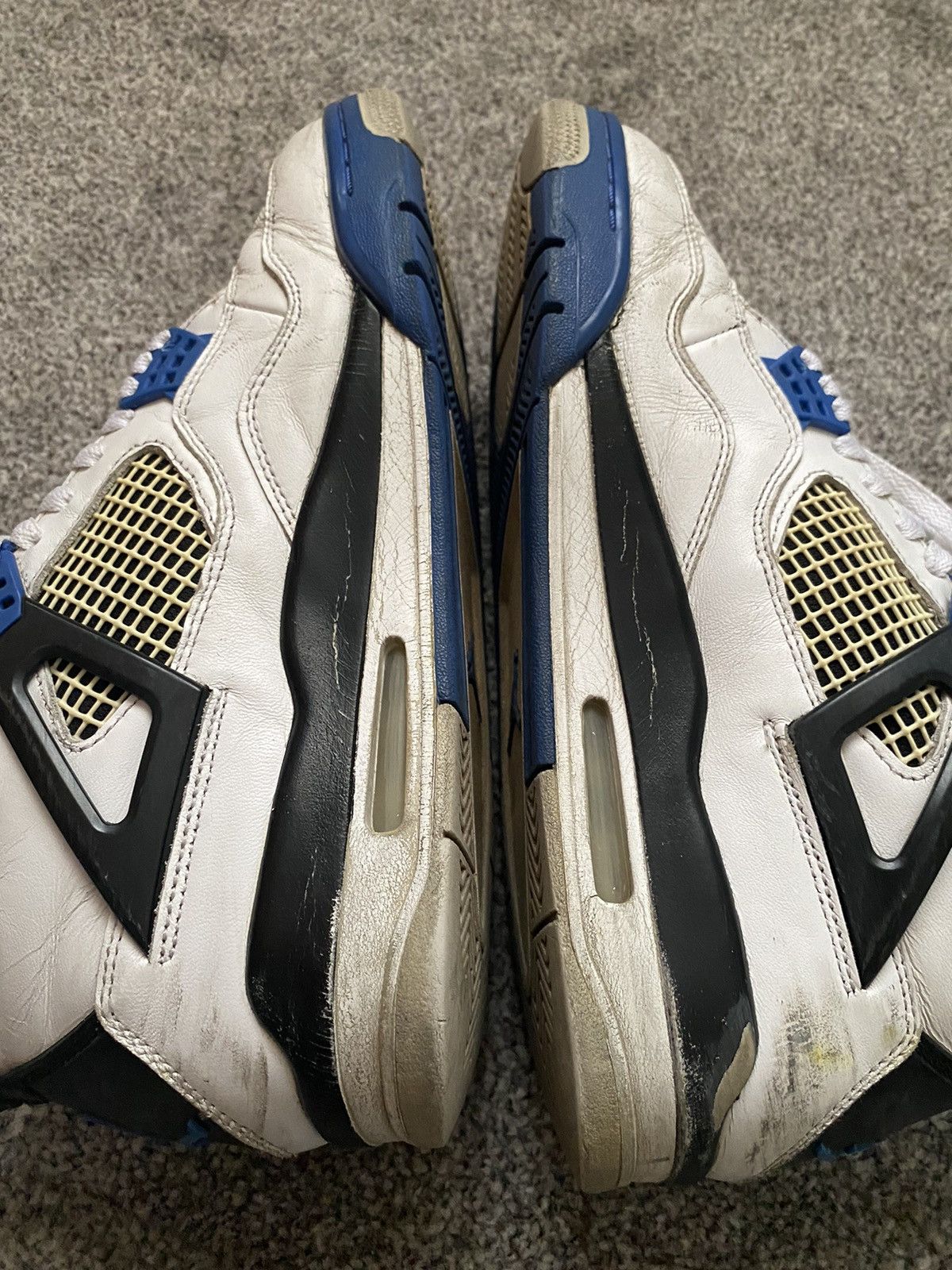 Jordan Brand Air Jordan Retro 4 Motorsport White Blue OG 2017 Size US 9.5 / EU 42-43 - 7 Thumbnail