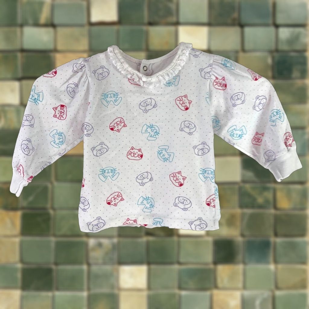 Vintage VINTAGE Buster Brown Kitty Cats Kittens Long Sleeve Shirt 3T Girls White Cotton Blend Size US S / EU 44-46 / 1 - 1 Thumbnail