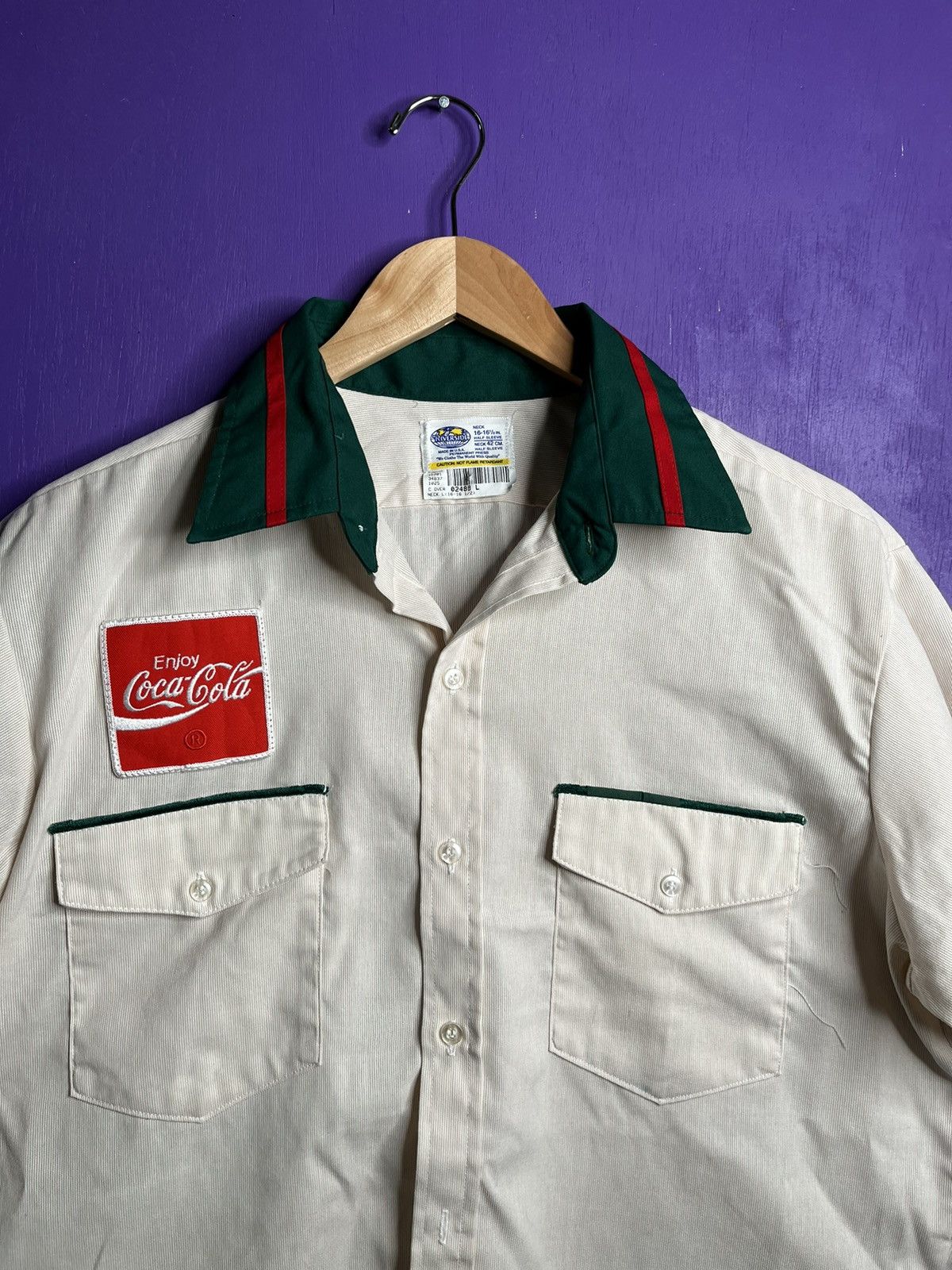 Coca Cola × Vintage Vintage 80s Coca-cola patch logo work shirt Size US XL / EU 56 / 4 - 3 Thumbnail