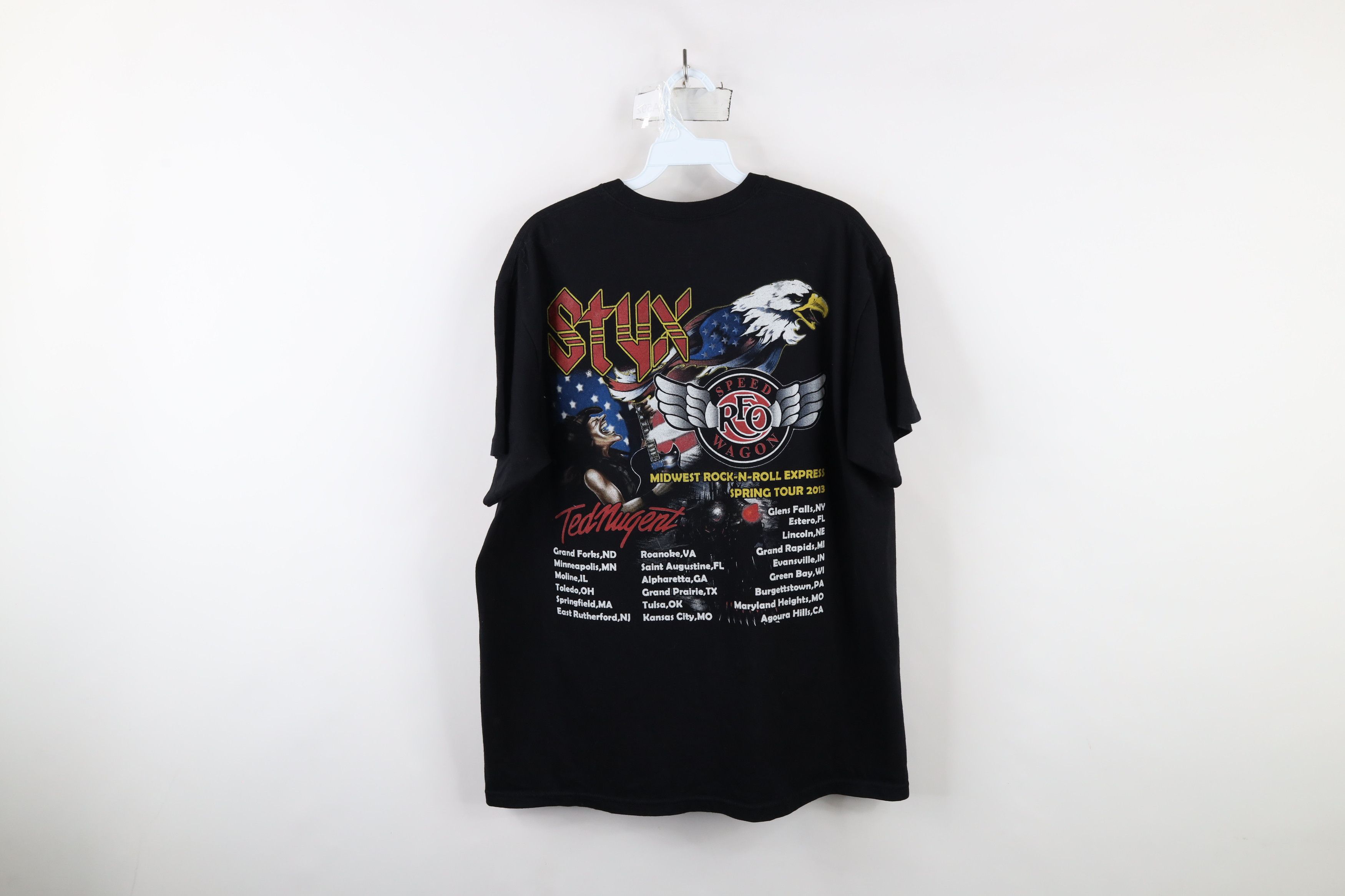 Vintage Vintage Express Tour Styx Reo Speed Wagon Ted Nugent T-Shirt Size US XL / EU 56 / 4 - 10 Thumbnail