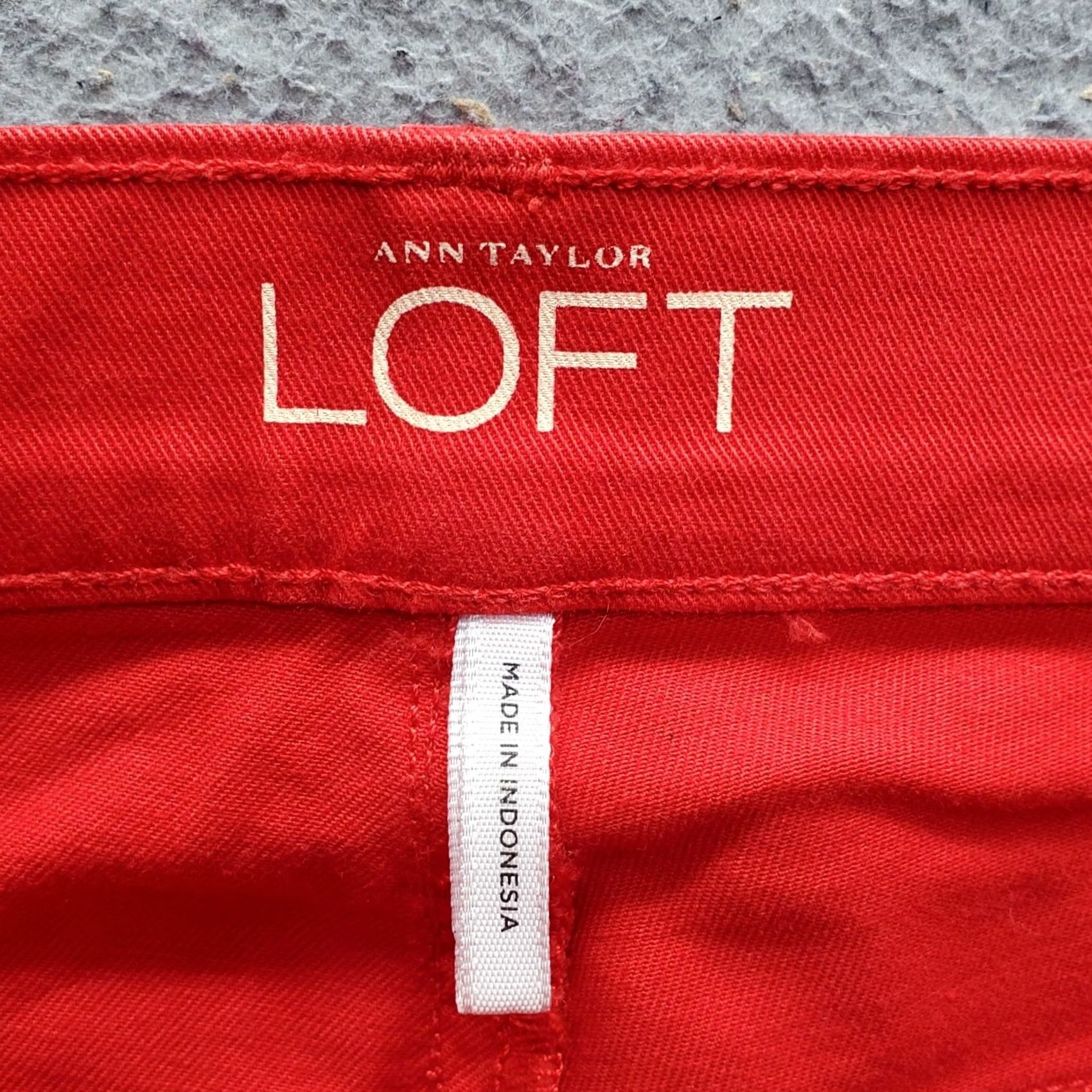 Loft LOFT Ann Taylor Jeans Womens Red Denim Low Rise Stretch Skinny Leg Size 0 Size 25" / US 0 / IT 36 - 7 Thumbnail