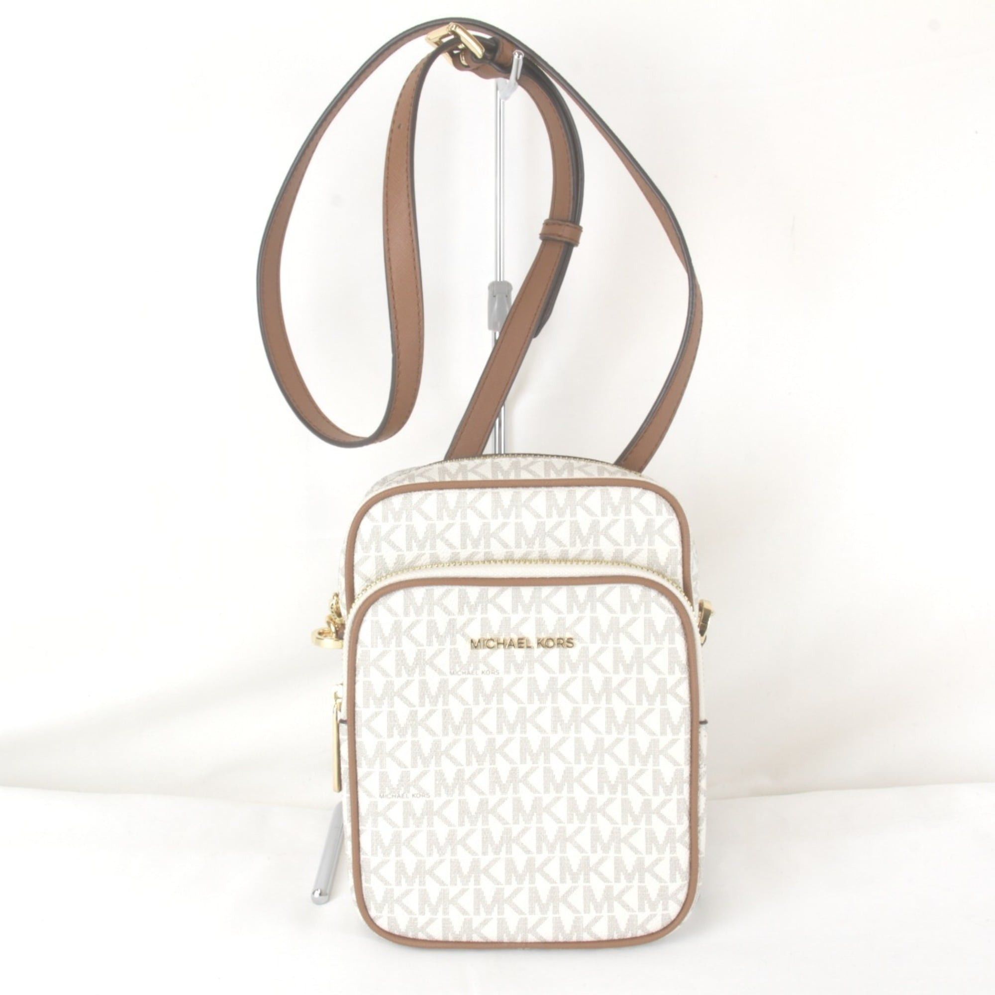 Michael Kors Michael Kors JET SET TRAVEL Chain Crossbody Vanilla Shoulder Bag White Women's Size ONE SIZE - 1 Thumbnail