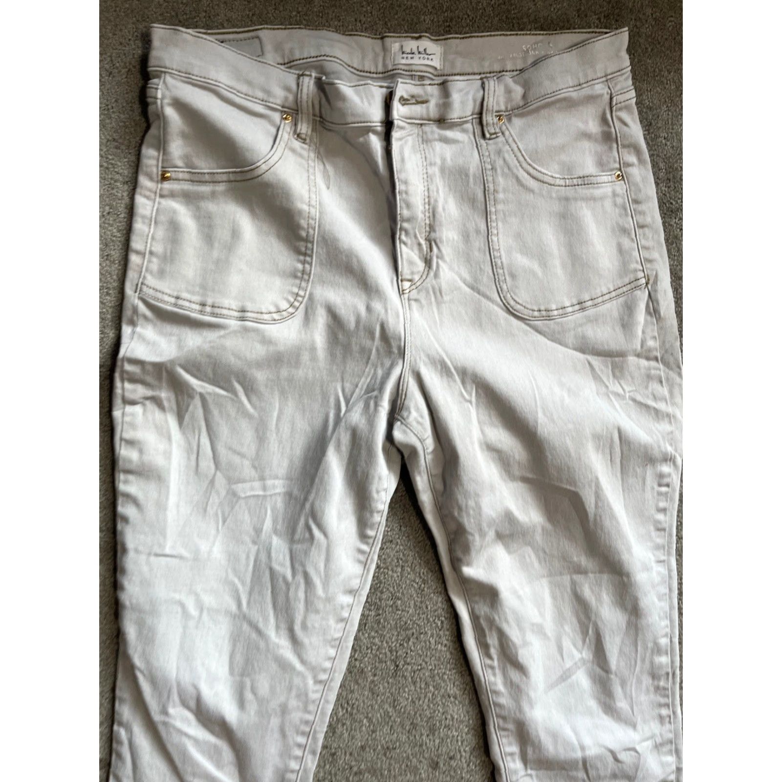 Nicole Miller Nicole Miller New York Jeans Womens 14 Gray Denim SOHO High Rise Ankle Skinny Size 36" / US 14 / IT 50 - 4 Thumbnail