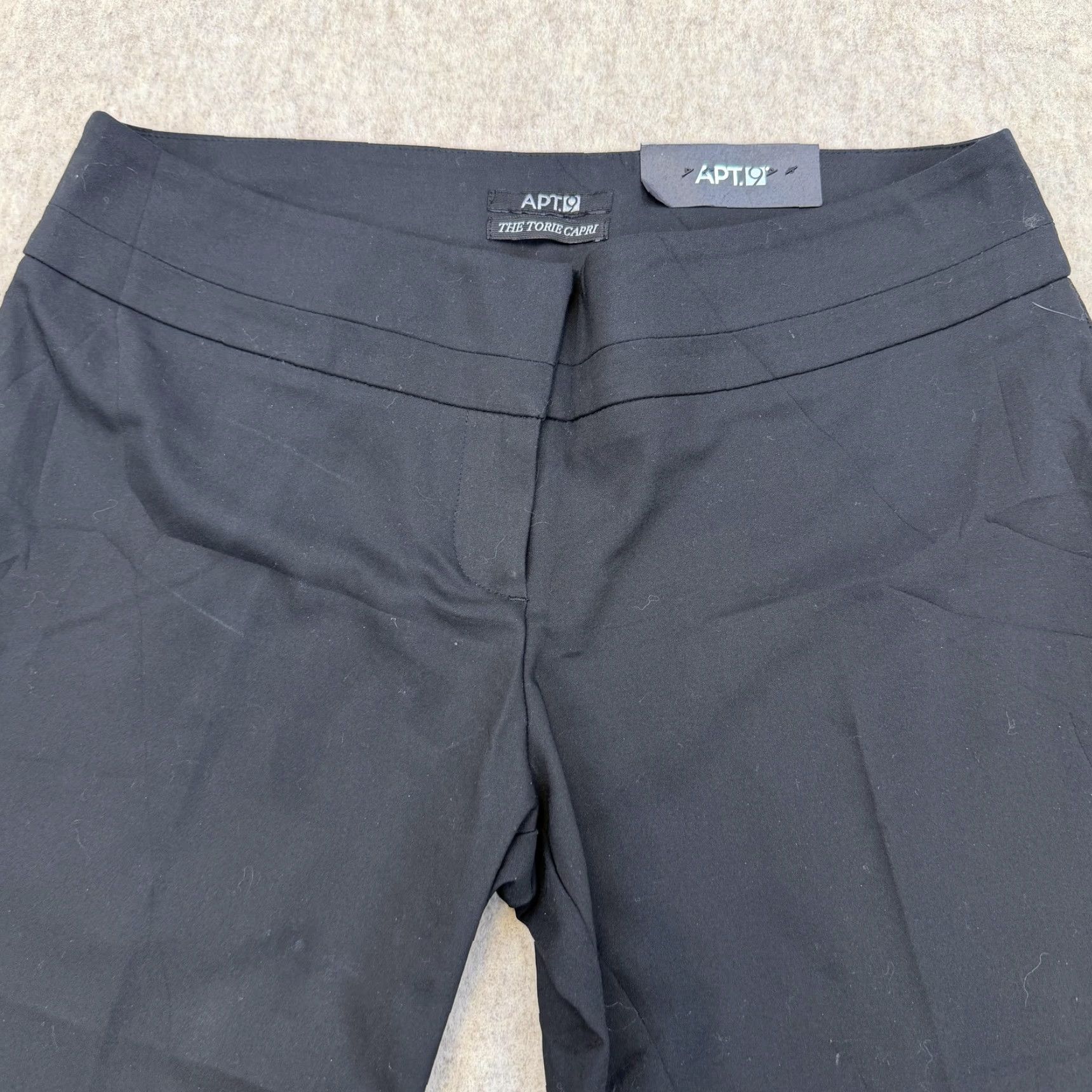 Apt. 9 Apt 9 The Torie Capri Pants Womens 12P Black Mid Rise Straight Dressy Work Size 34" / US 12 / IT 48 - 3 Thumbnail