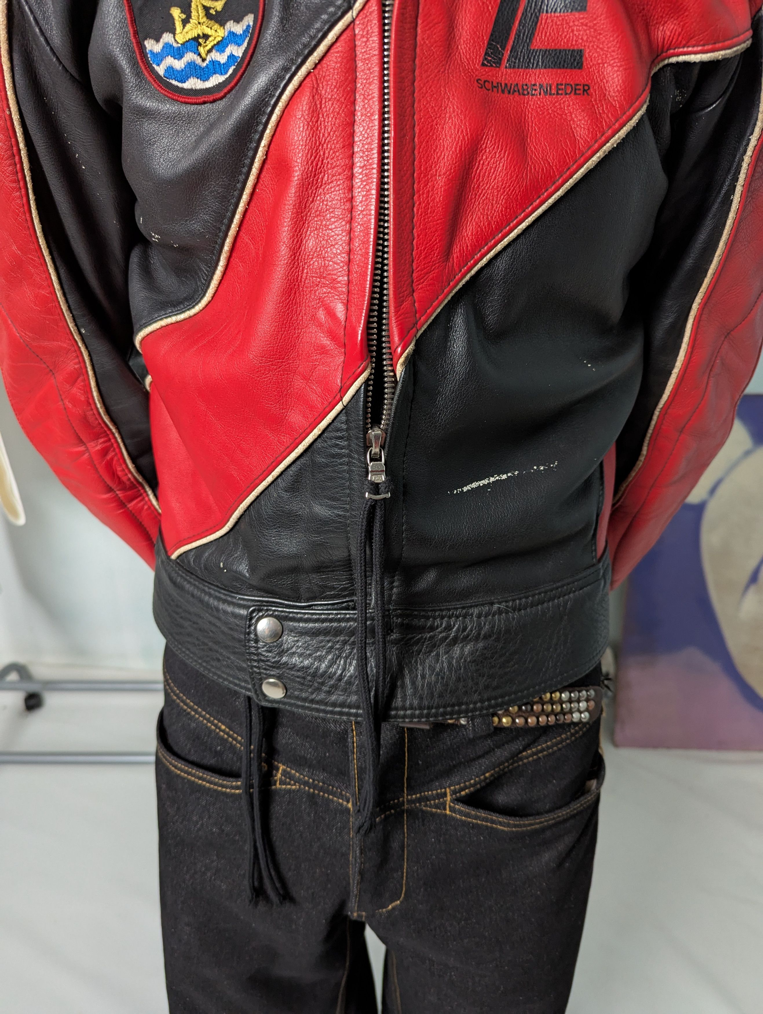 Leather 90s Schwabenleder Two Tone Handprinted Leather Jacket Size US M / EU 48-50 / 2 - 3 Thumbnail