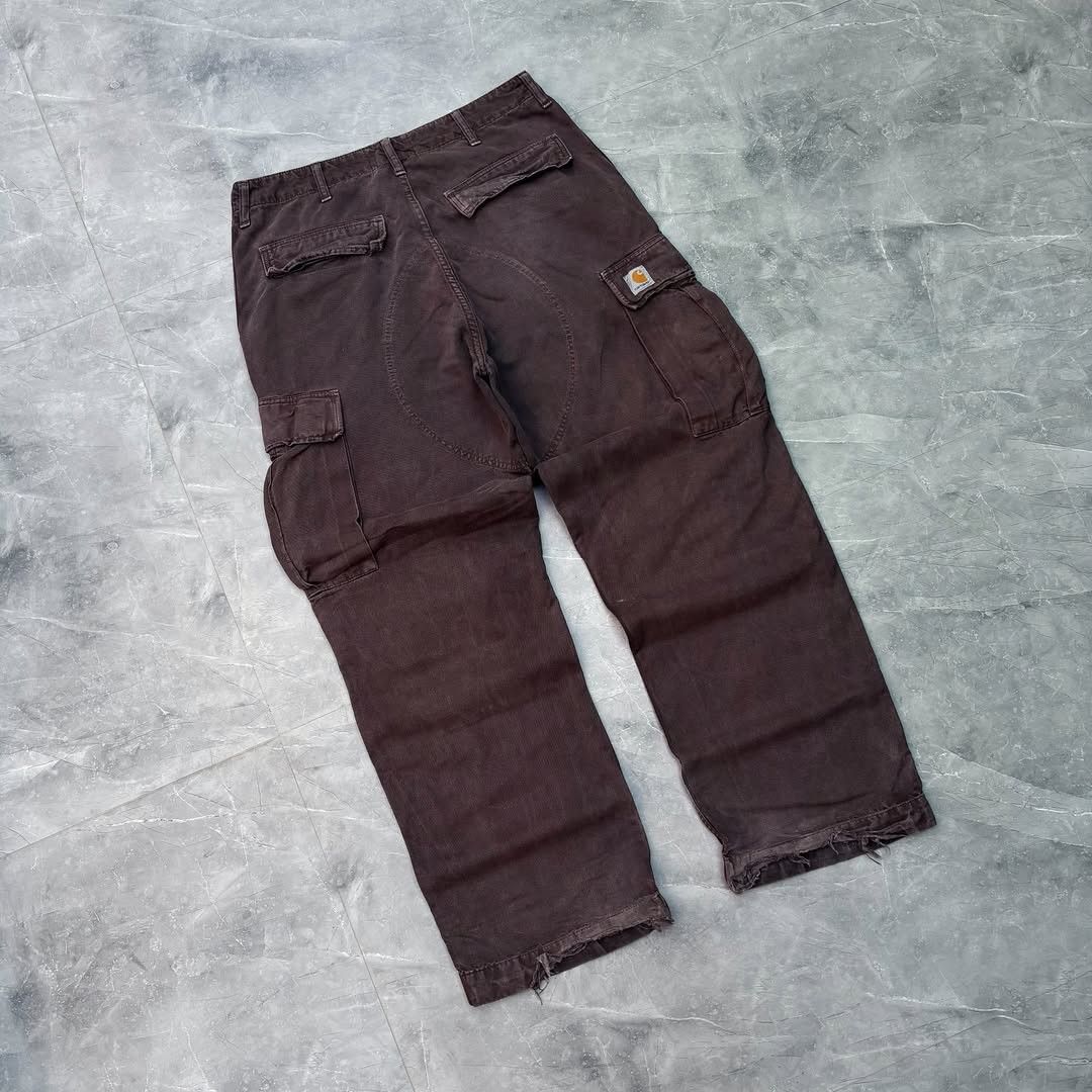 90's Sunfade Carhartt B126 DKB Cargo Hunting Denim Pant