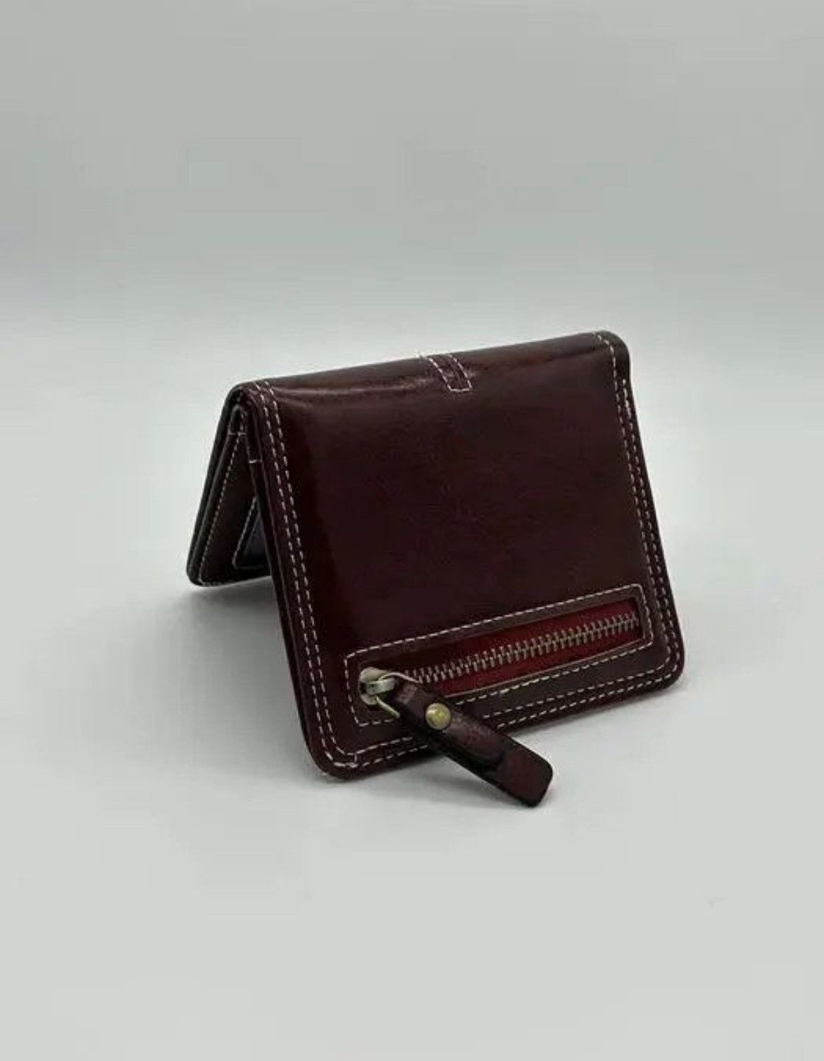 Japanese Brand × Vintage Y2K Leather Cross Wallet (burgundy) Size ONE SIZE - 4 Thumbnail
