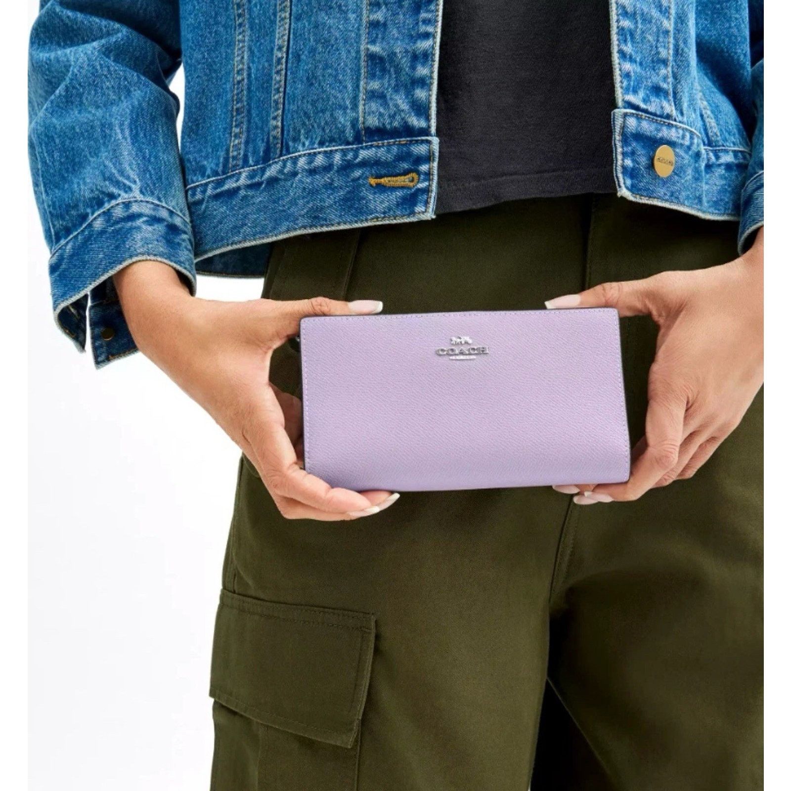 Coach NWT Coach Slim Zip Wallet CK444 Lilac Purple Leather Size ONE SIZE - 6 Thumbnail