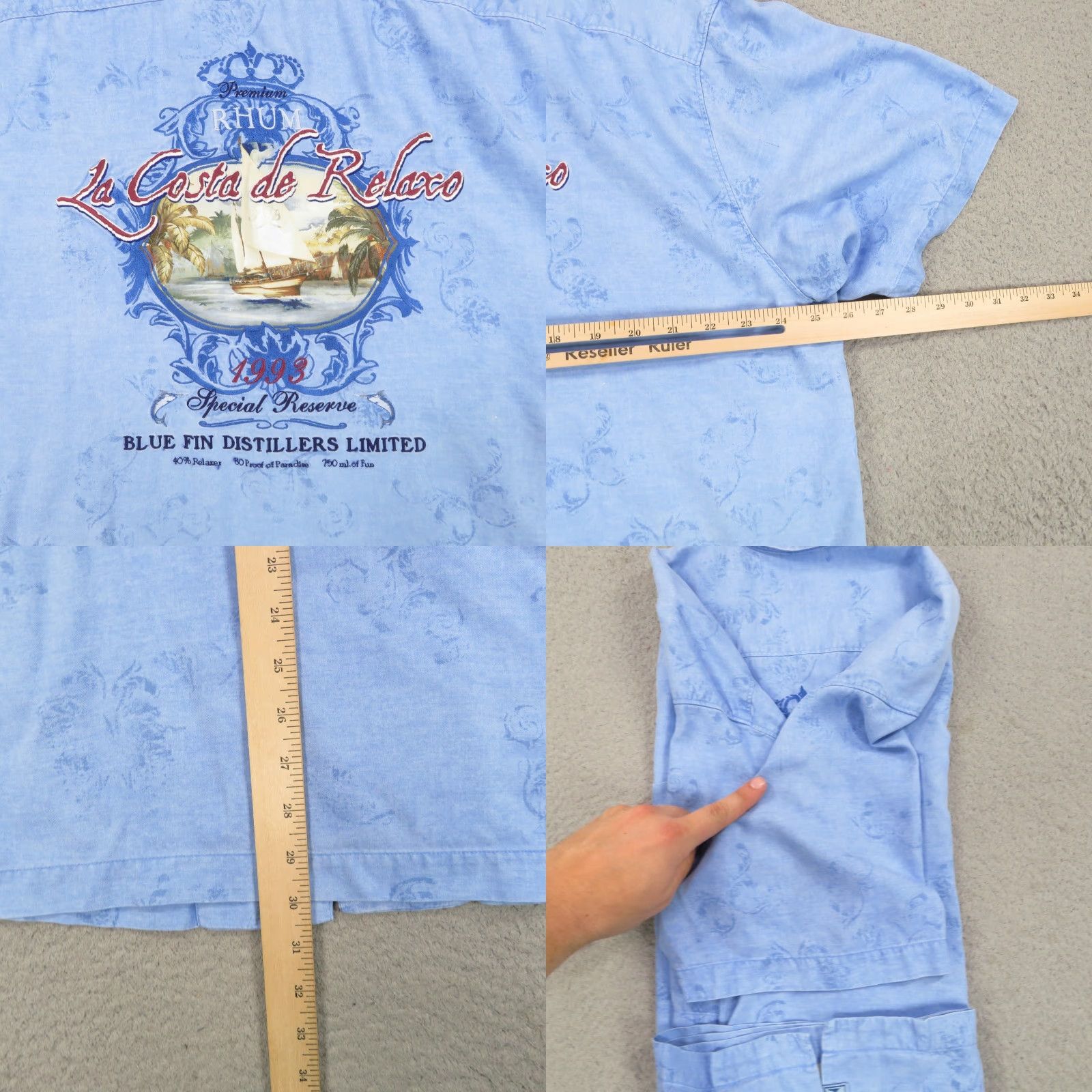 Tommy Bahama VINTAGE Tommy Bahama Silk Shirt XL Men Embroidered Button-Up Blue Floral Print Beach Hawaiian Tropical Shirt Mens Size US XL / EU 56 / 4 - 8 Thumbnail