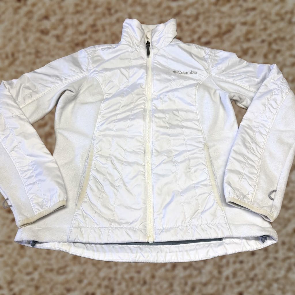 Vintage Columbia XS White Quilted Fleece Jacket Women Size XS / US 0-2 / IT 36-38 - 1 Thumbnail