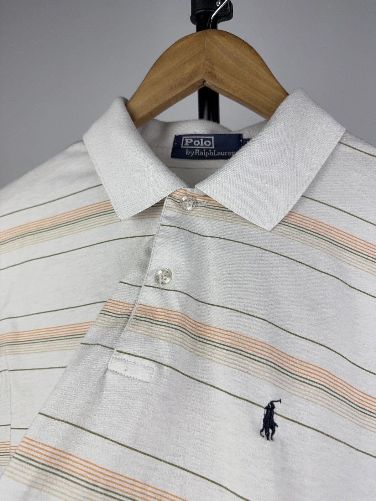 Polo Ralph Lauren Luxury Retro Lauren Striped Polo Shirt Vintage White XL Size US XL / EU 56 / 4 - 7 Thumbnail