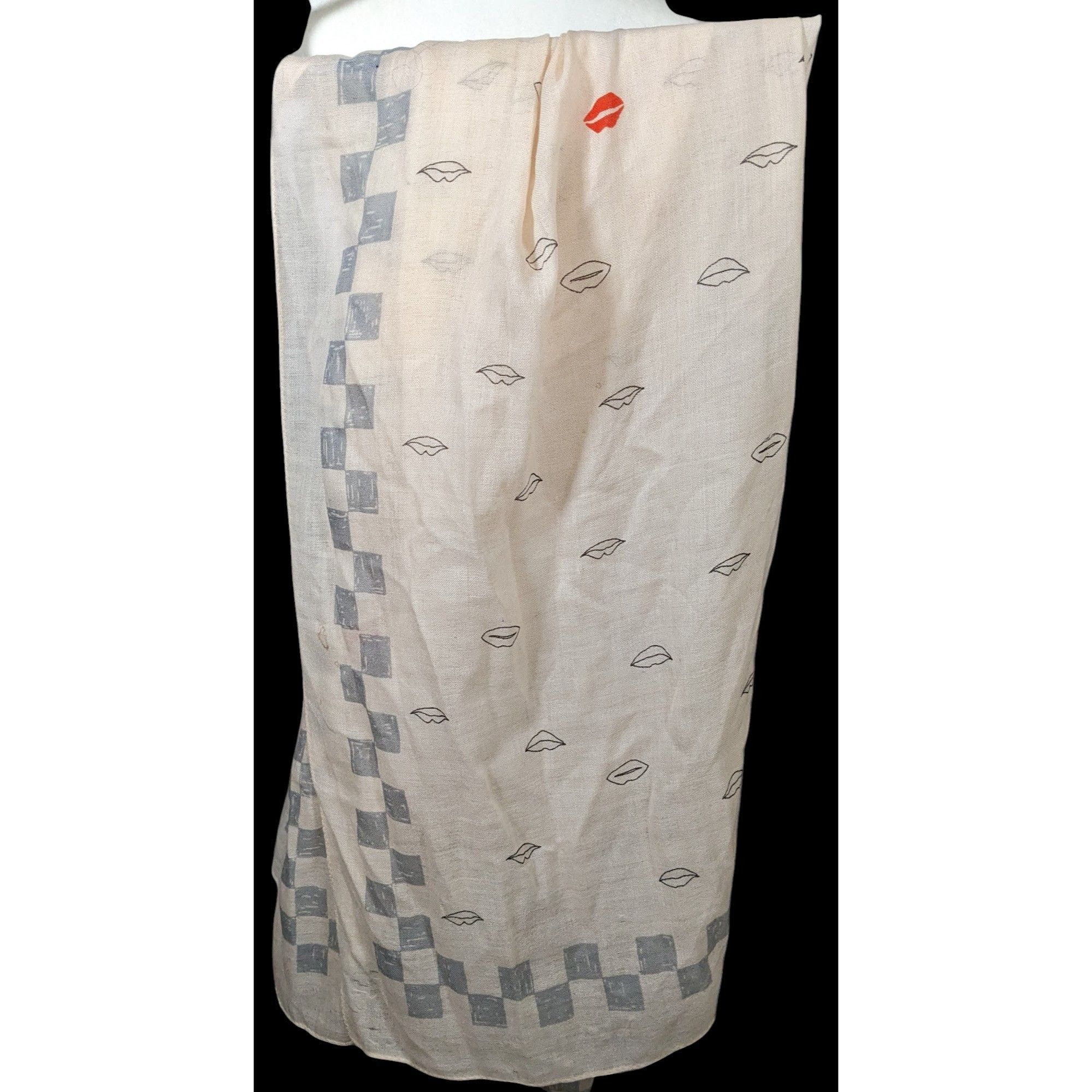 Rag & Bone Rag & Bone Checkerboard Lip Print Shawl/Scarf Size ONE SIZE - 1 Thumbnail