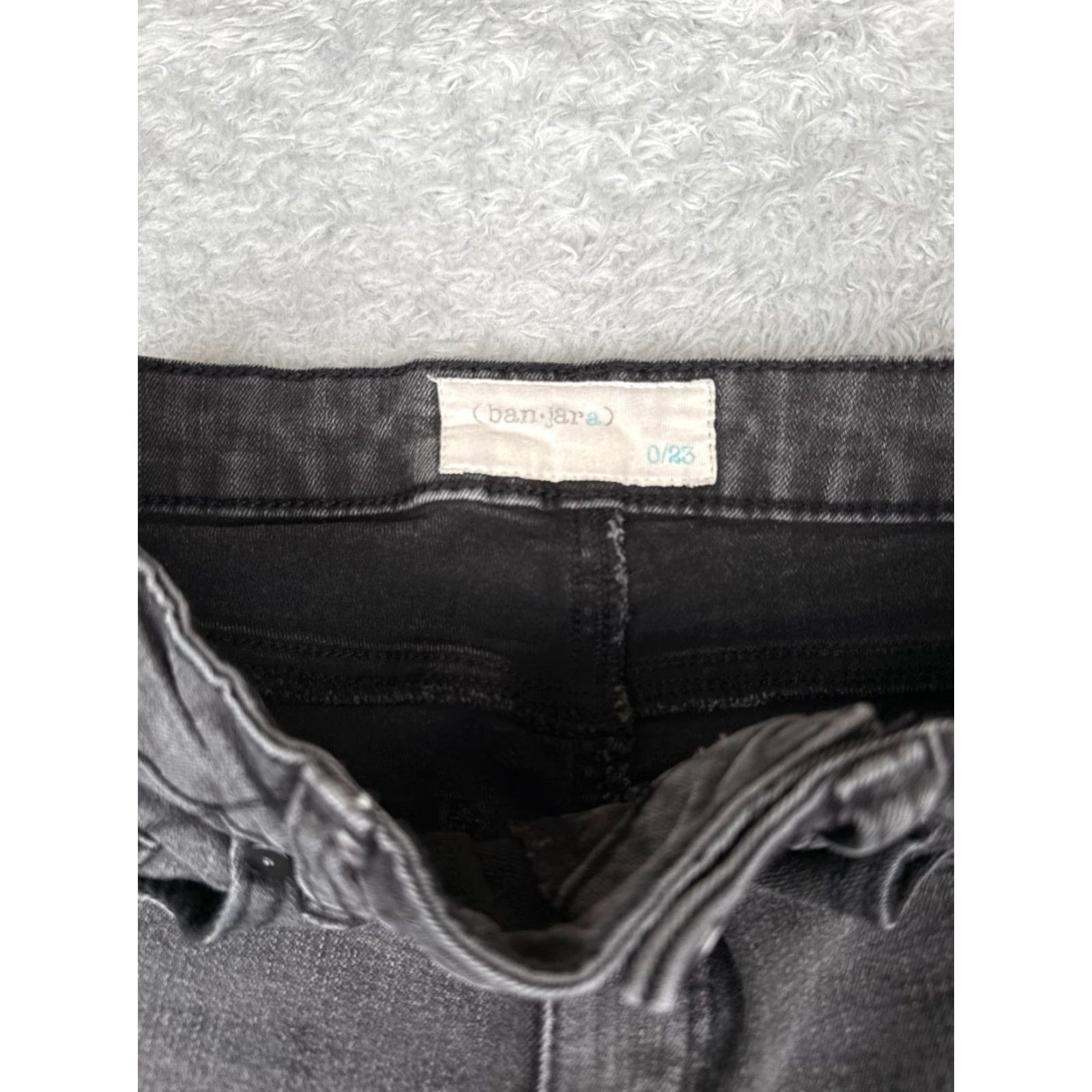 Vintage Ban Jara Jeans Womens 0 Black Denim Wide Flare Cotton Blend Mid Rise 24x30 Size 25" / US 0 / IT 36 - 6 Thumbnail