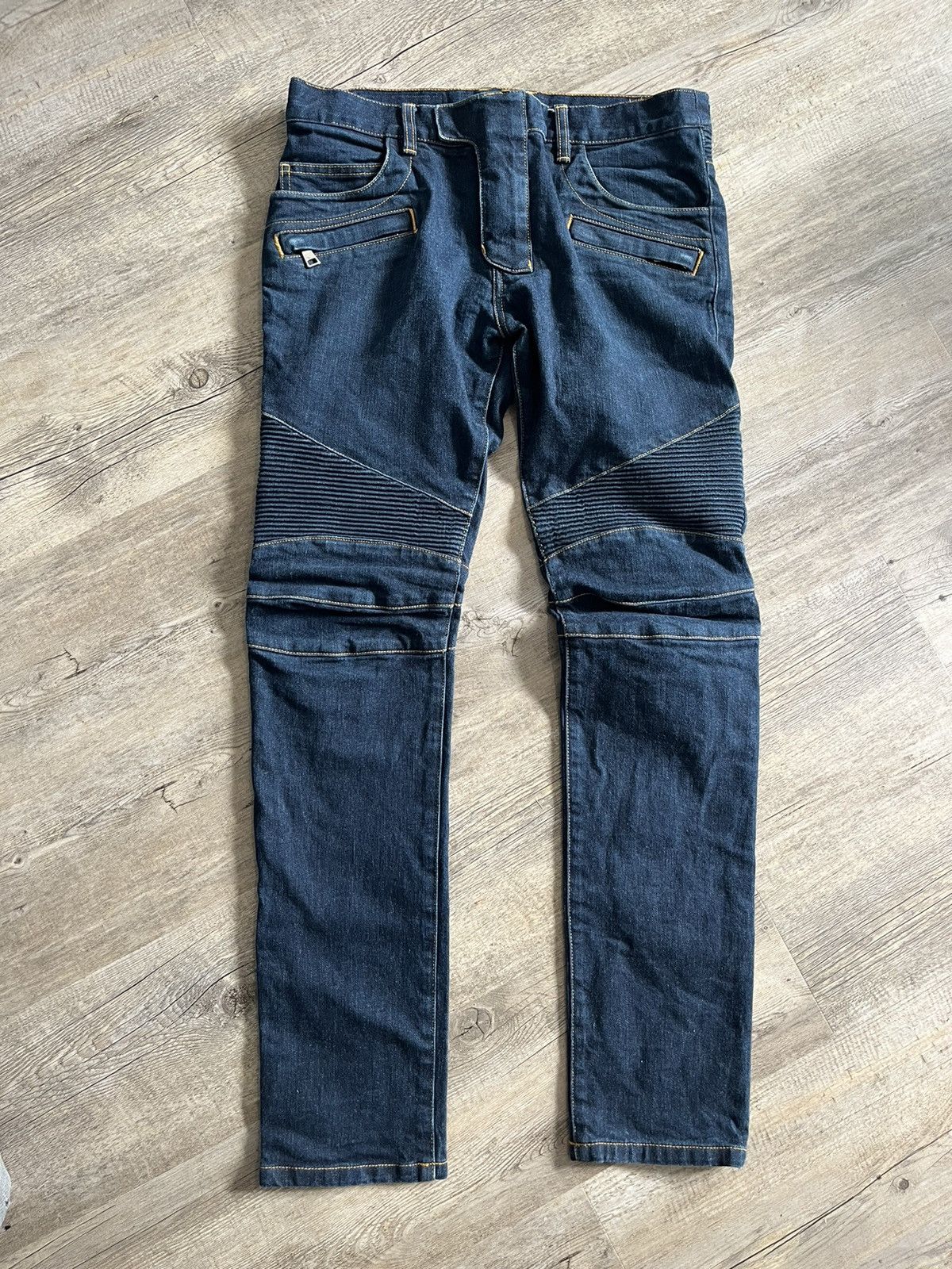 Balmain 12ss Decarnin 4 zip denim