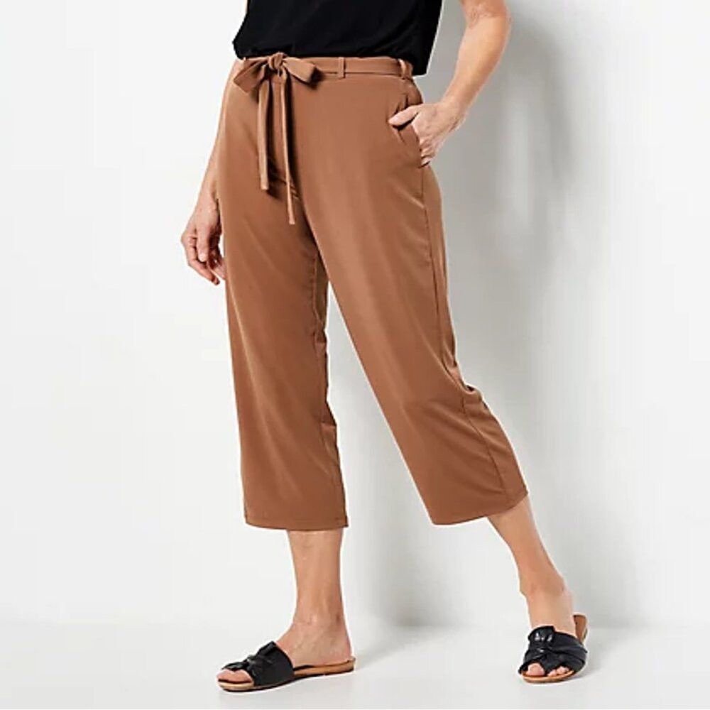 Other New Susan Graver Liquid Knit Crop Light Brown Pants With Re Size 42" / US 20 - 1 Thumbnail