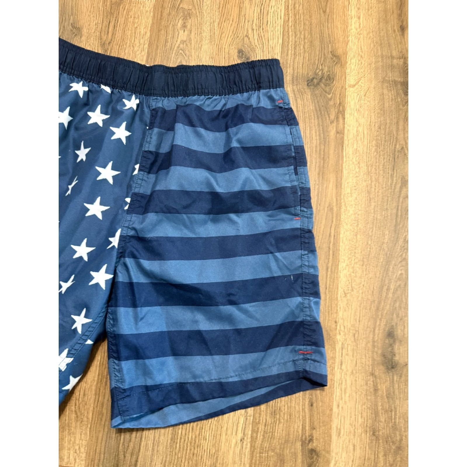 Vintage Laguna Originals Shorts, Men's Medium, Blue White Polka Dots Striped Swim Trunks Size US 31 - 4 Thumbnail