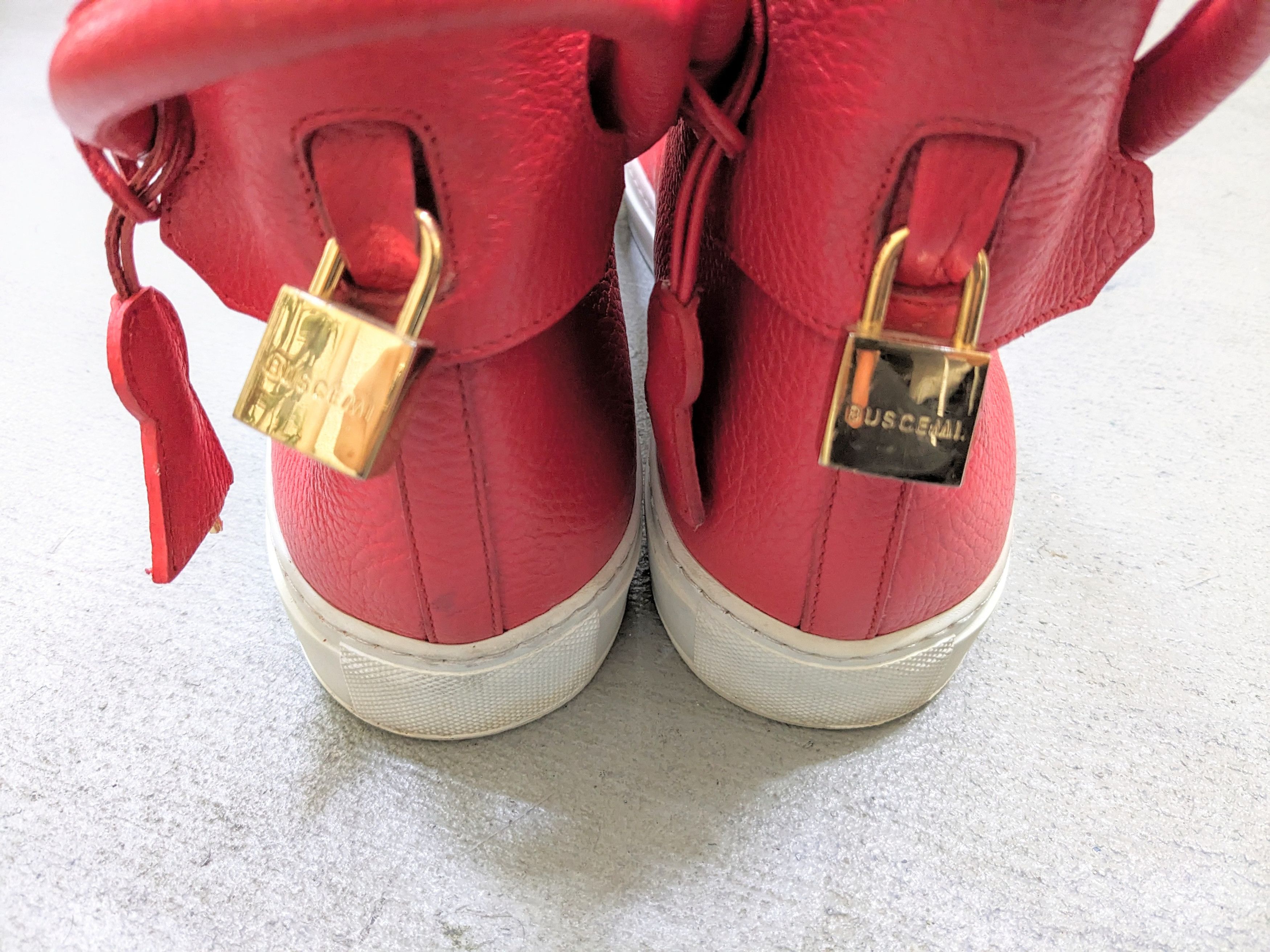 Buscemi Buscemi 100 MM Red Leather Italy Size 12 45 Sneakers Gold Size US 12 / EU 45 - 16 Thumbnail