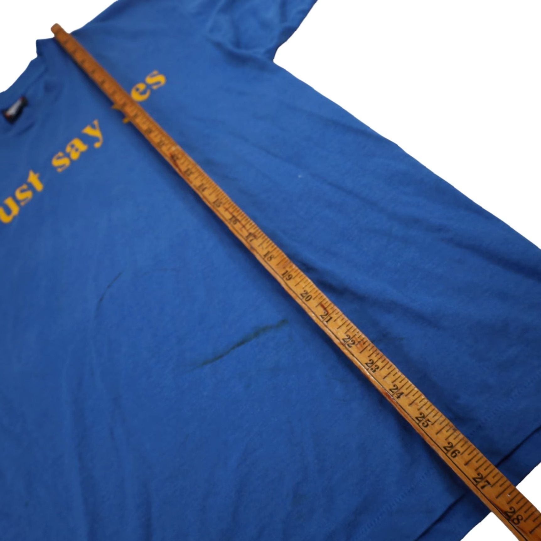 Vintage VINTAGE Just Say Yes Mens Large Graphic T Shirt Blue Shirt Mens XL? Size US L / EU 52-54 / 3 - 8 Thumbnail