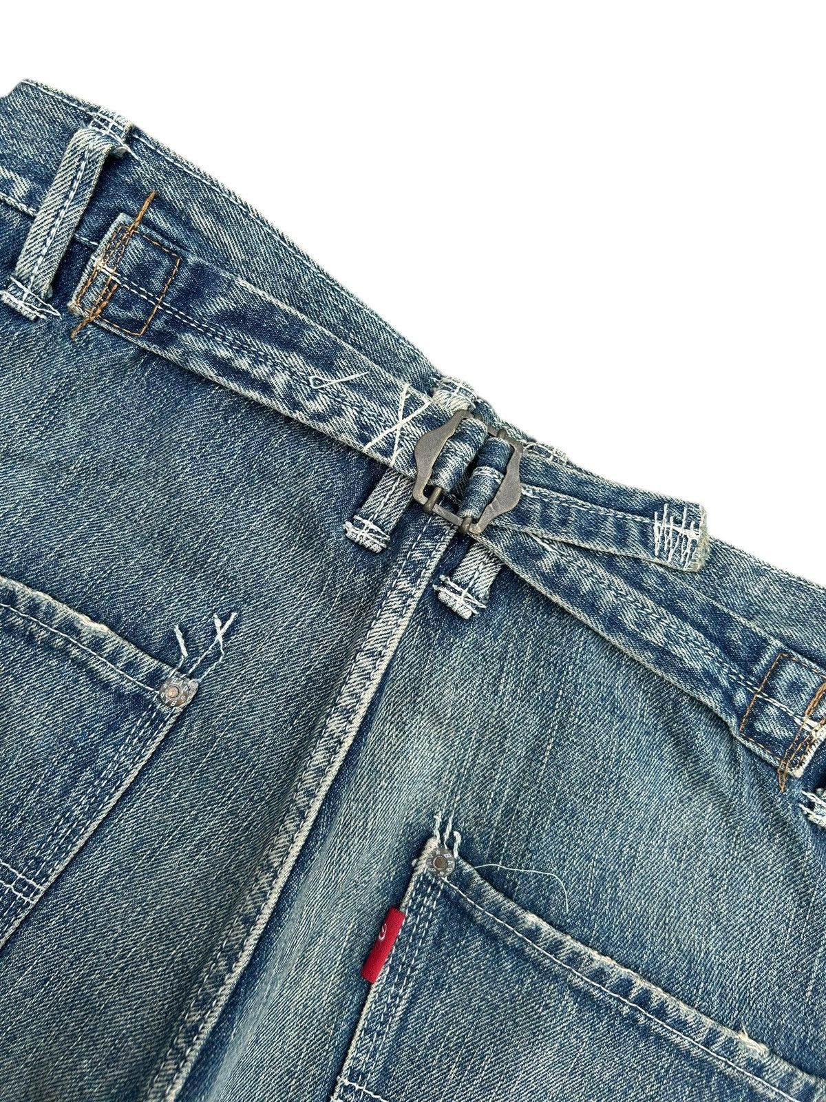 Kapital BONDS AND PEACE BUCKLE BACK JAPANESE DISTRESSED DENIM JEANS Size US 32 / EU 48 - 3 Thumbnail